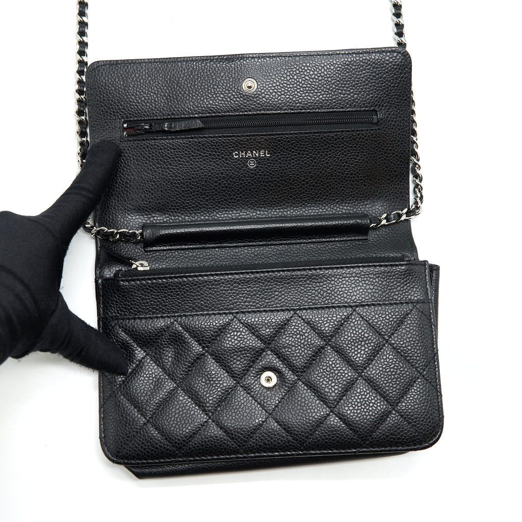CHANEL CLASSIC WALLET ON CHAIN CAVIAR BLACK SHW