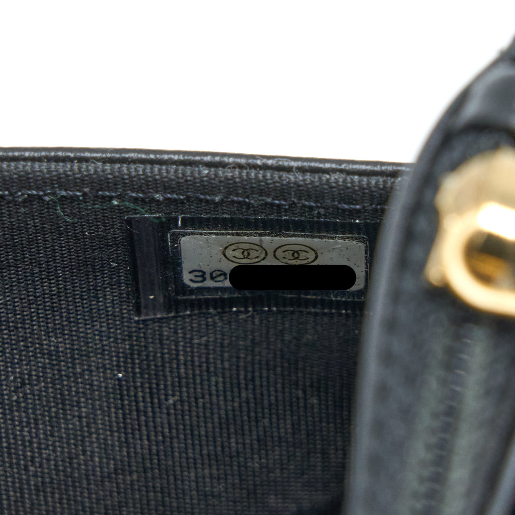 CHANEL BOY WALLET ON CHAIN CAVIAR BLACK GHW