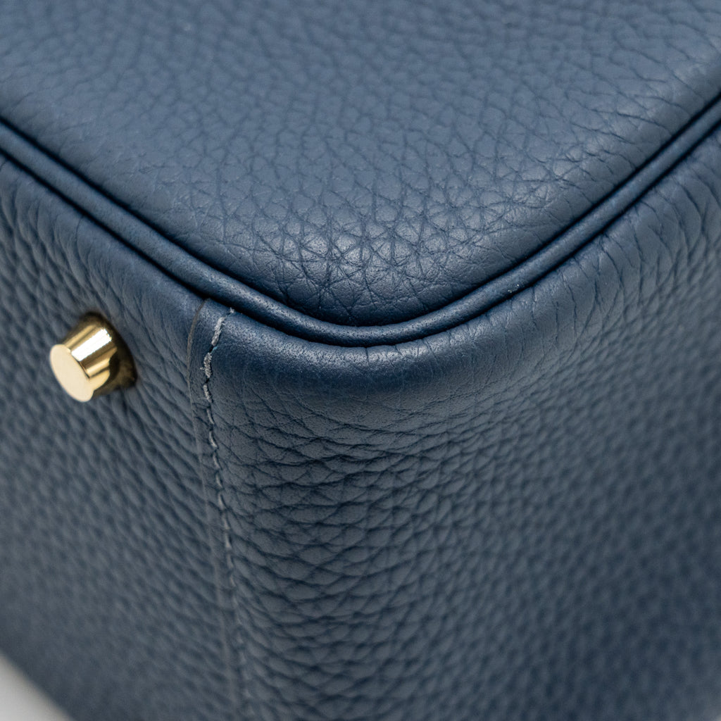 HERMES MINI LINDY CLEMENCE BLEU DE PRUSSE GHW