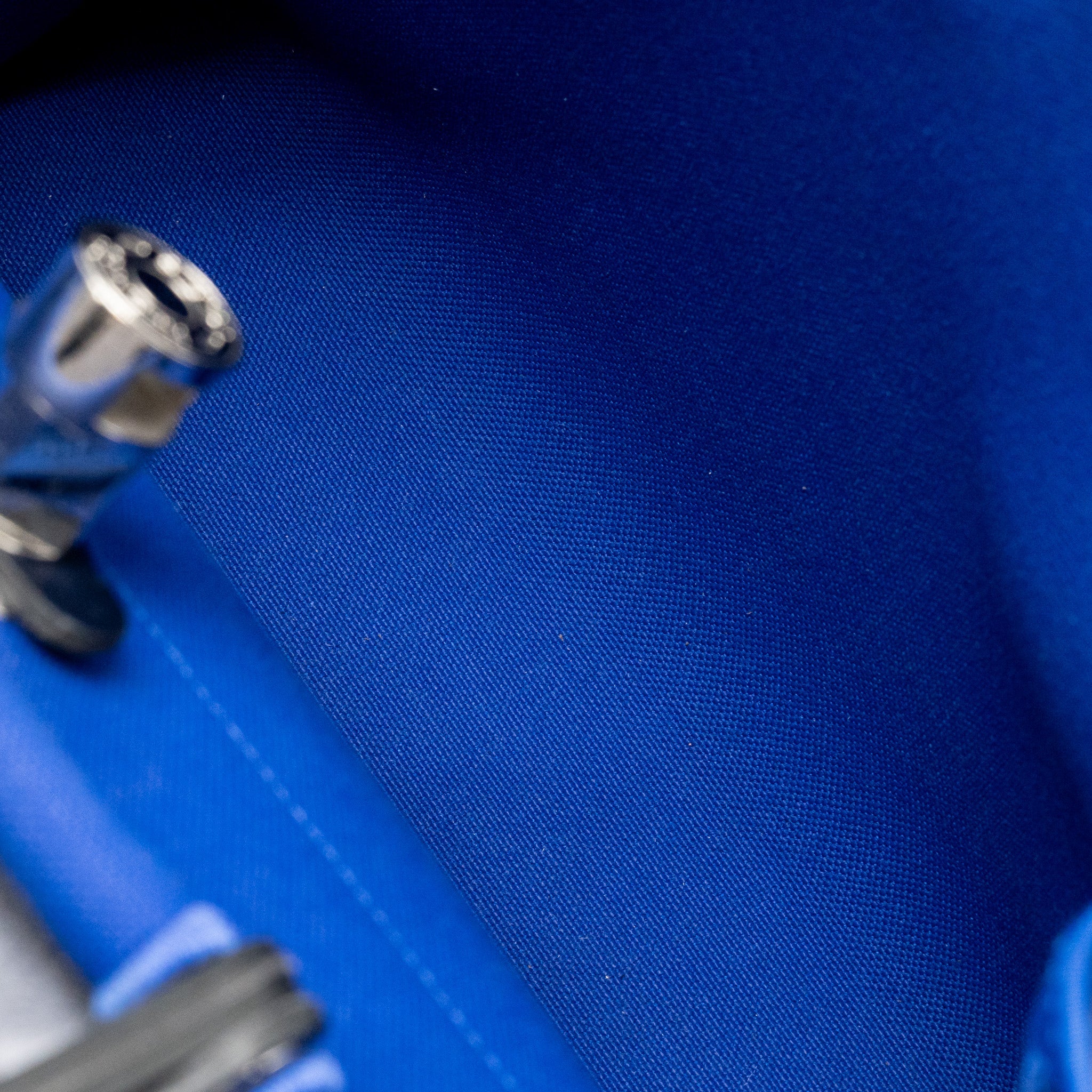 HERMES HERBAG 31 ZIP BAG CANVAS/HUNTER LEATHER BLEU ELECTRIQUE/BLEU INDIGO SHW