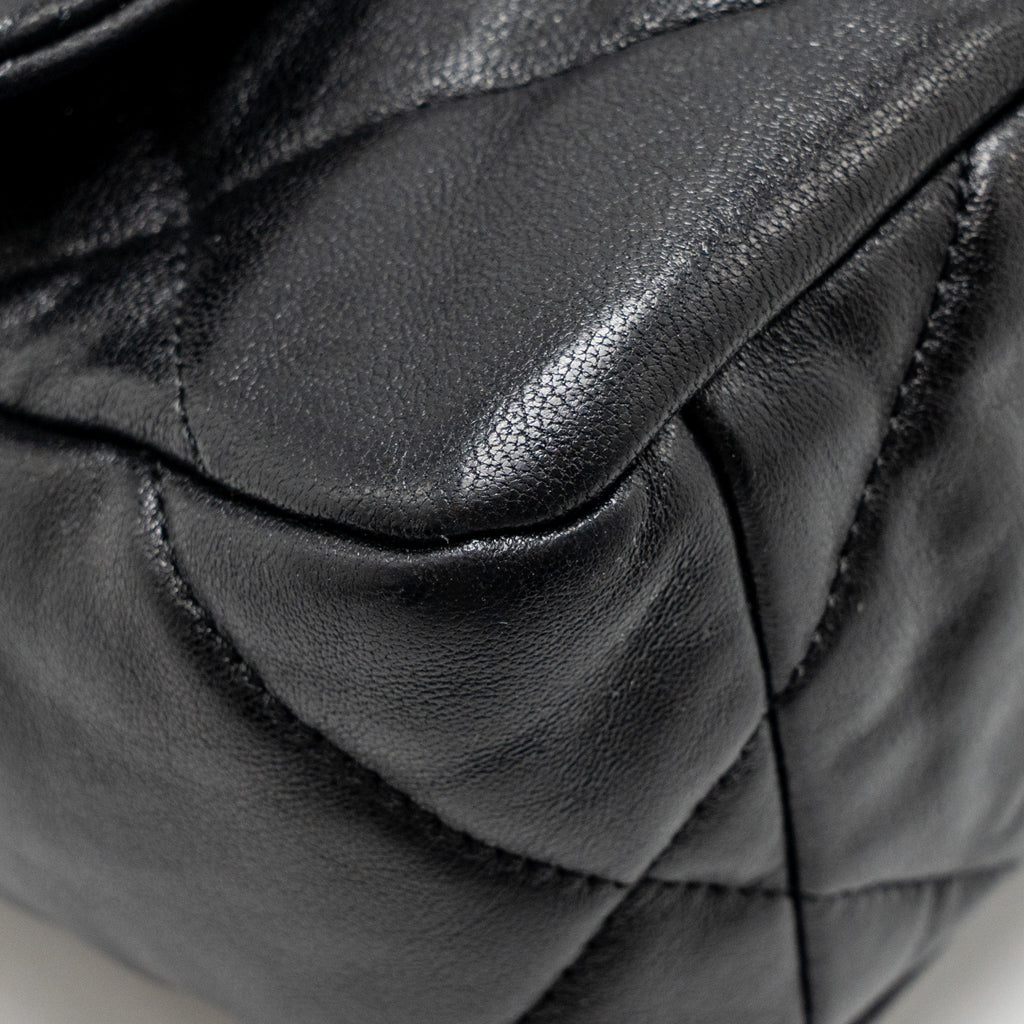 CHANEL SMALL 19 BAG SHINY LAMBSKIN BLACK MULTICOLOUR HARDWARE
