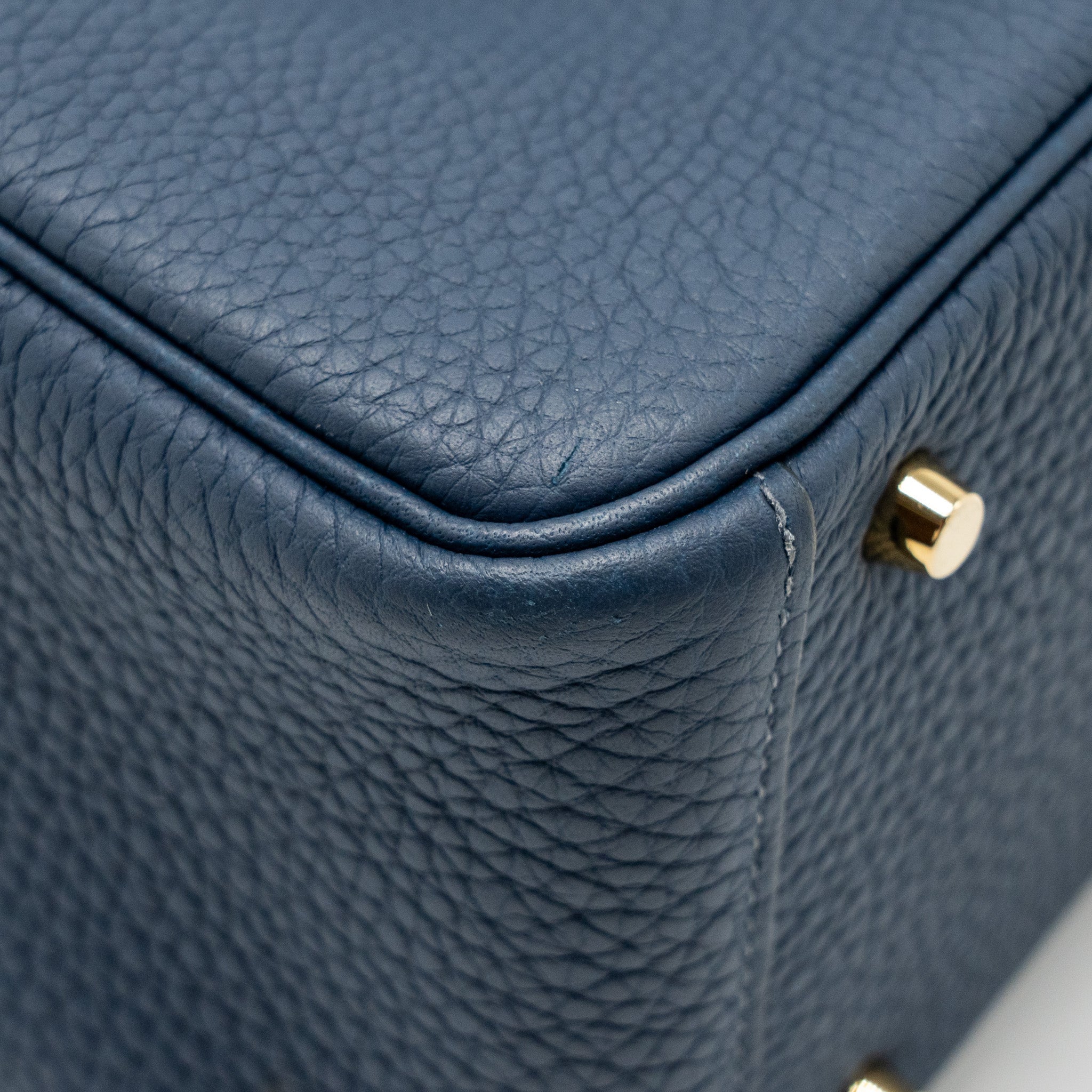 HERMES MINI LINDY CLEMENCE BLEU DE PRUSSE GHW