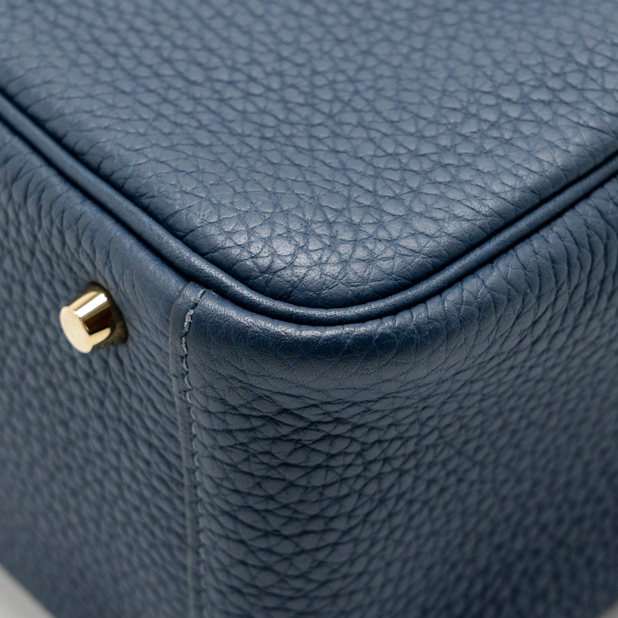 HERMES MINI LINDY CLEMENCE BLEU DE PRUSSE GHW