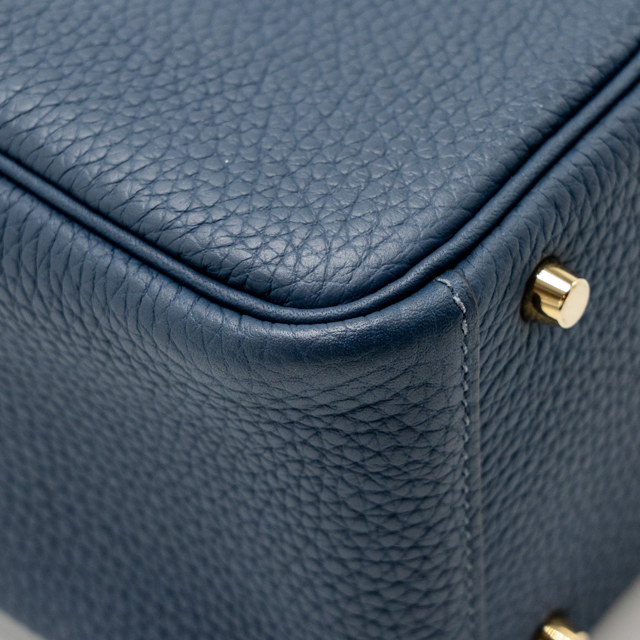 HERMES MINI LINDY CLEMENCE BLEU DE PRUSSE GHW