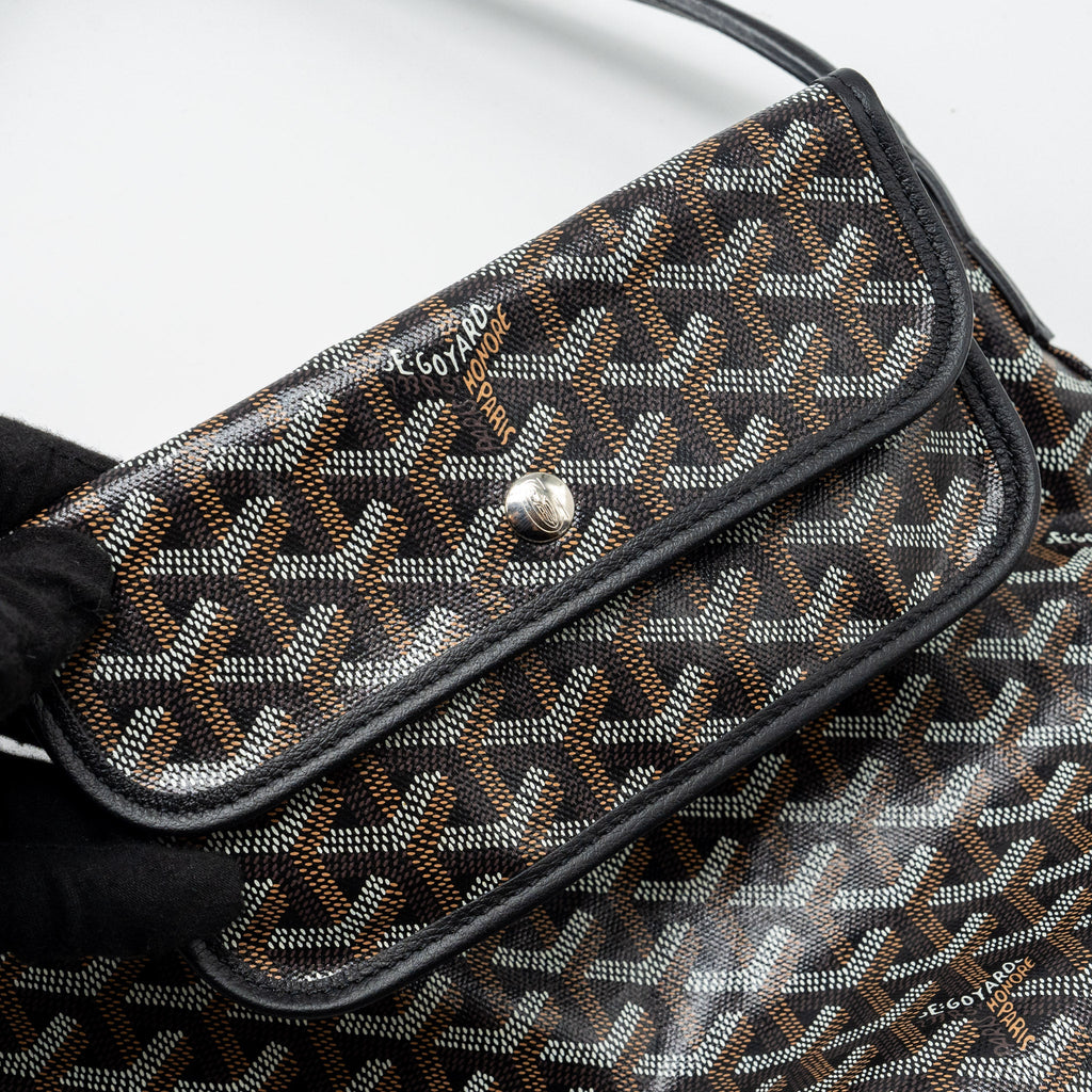 GOYARD BOHEME HOBO BAG GOYARDLINE CANVAS/CALFSKIN BLACK SHW