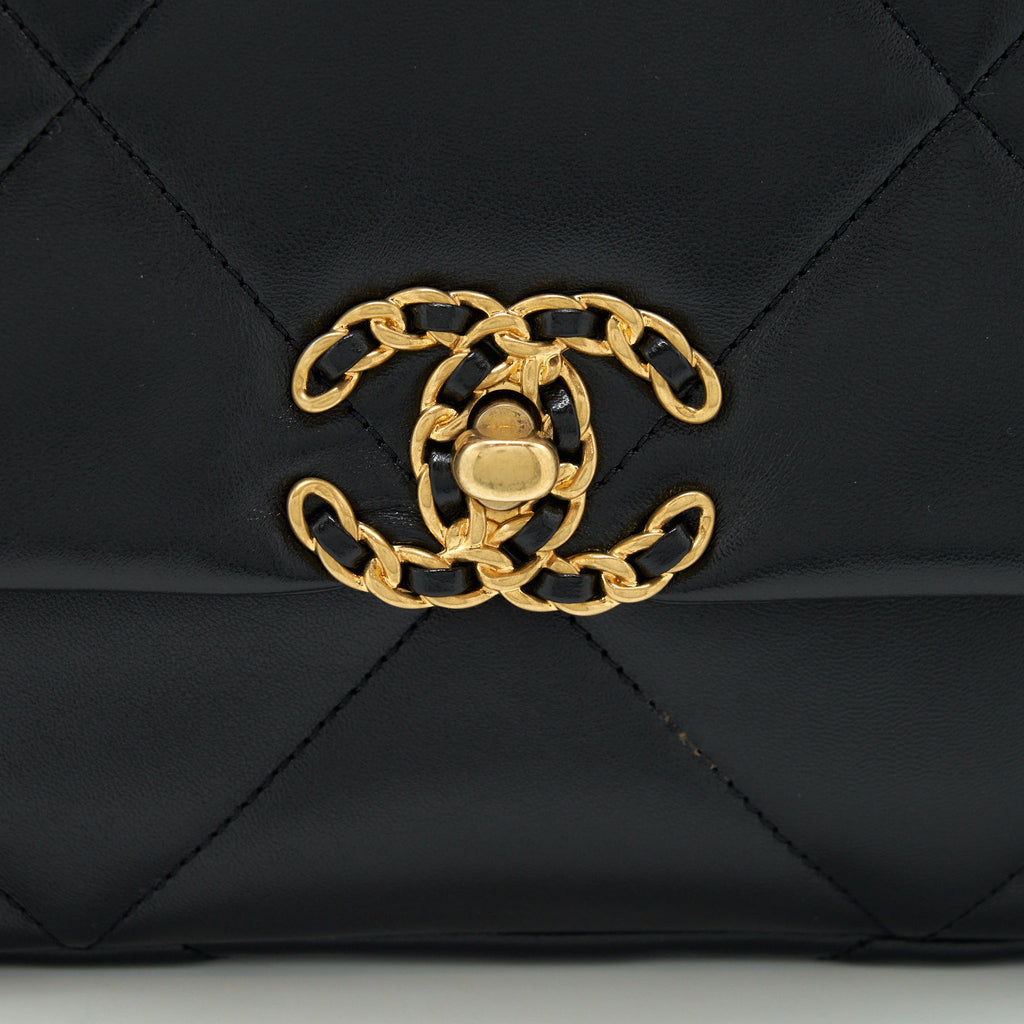CHANEL 19 SMALL BAG LAMBSKIN BLACK MULTICOLOUR HARDWARE