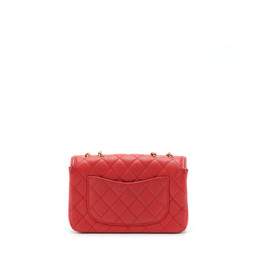 CHANEL FILIGREE FLAP BAG CAVIAR RED GHW