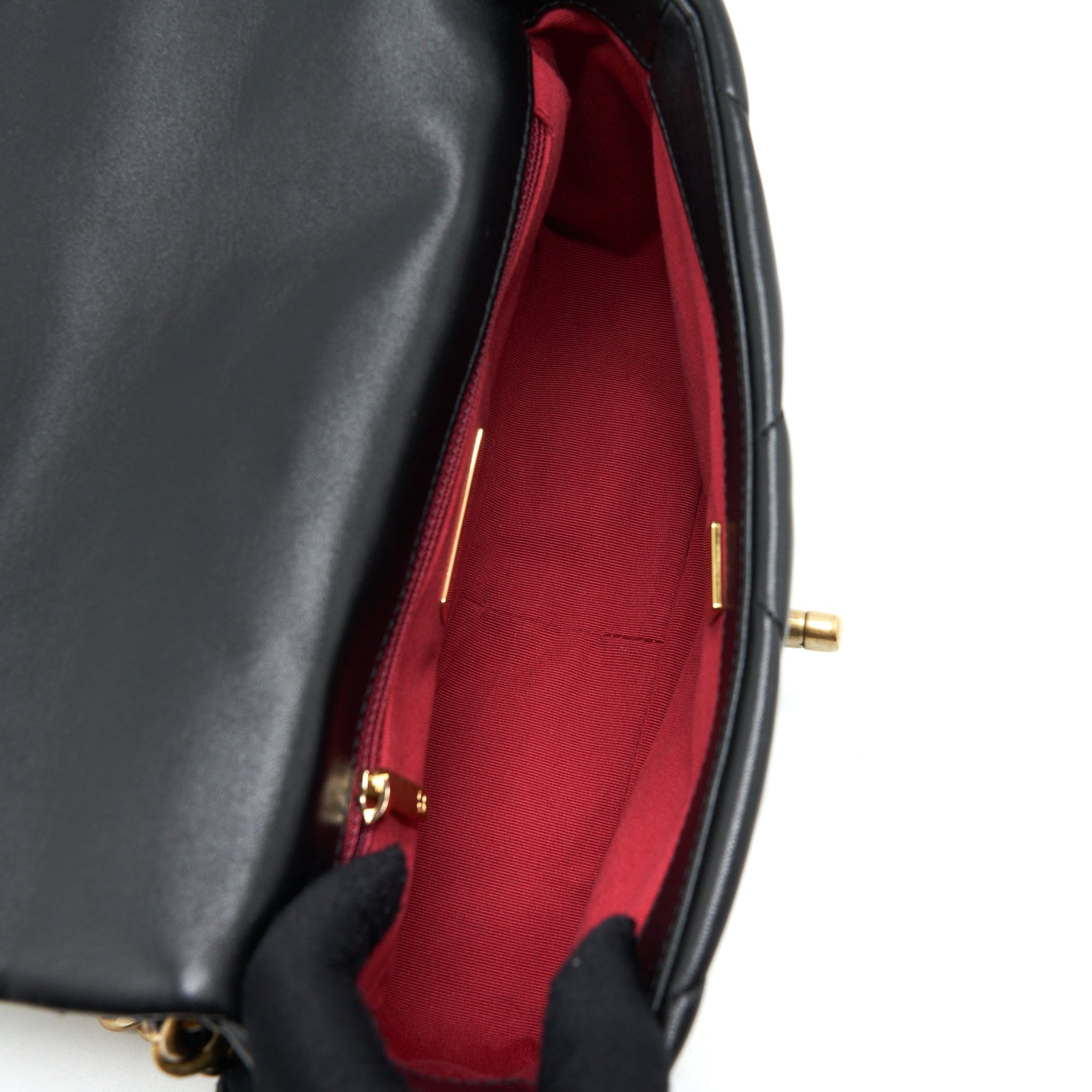 CHANEL 19 SMALL BAG LAMBSKIN BLACK MULTICOLOUR HARDWARE