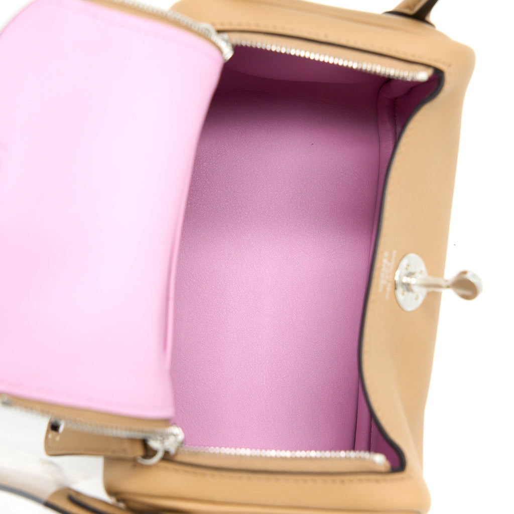 HERMES MINI LINDY SWIFT CHAI/MAUVE SYLVESTRE SHW