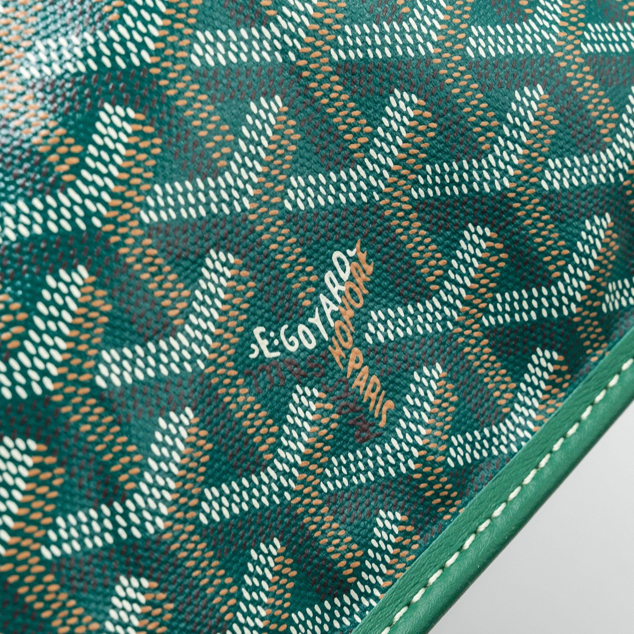 GOYARD MINI ANJOU TOTE BAG GOYARDLINE CANVAS/LEATHER GREEN SHW