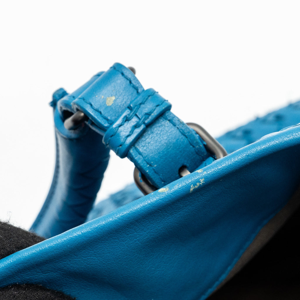BOTTEGA VENETA LARGE TOTE BAG NAPPA BLUE RUTHENIUM HARDWARE