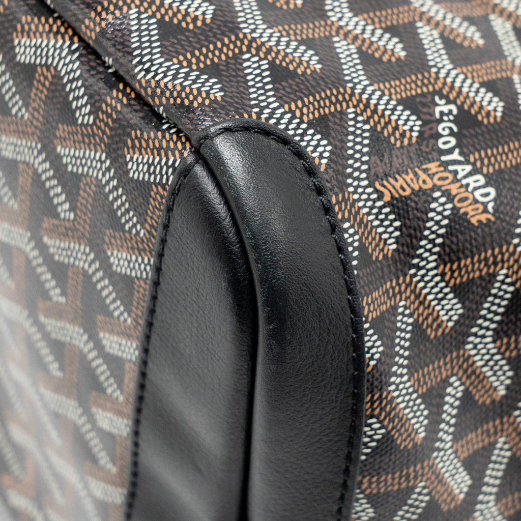 GOYARD ARTOIS BAG PM GOYARDINE CANVAS/CHEVROCHES CALFSKIN BLACK SHW