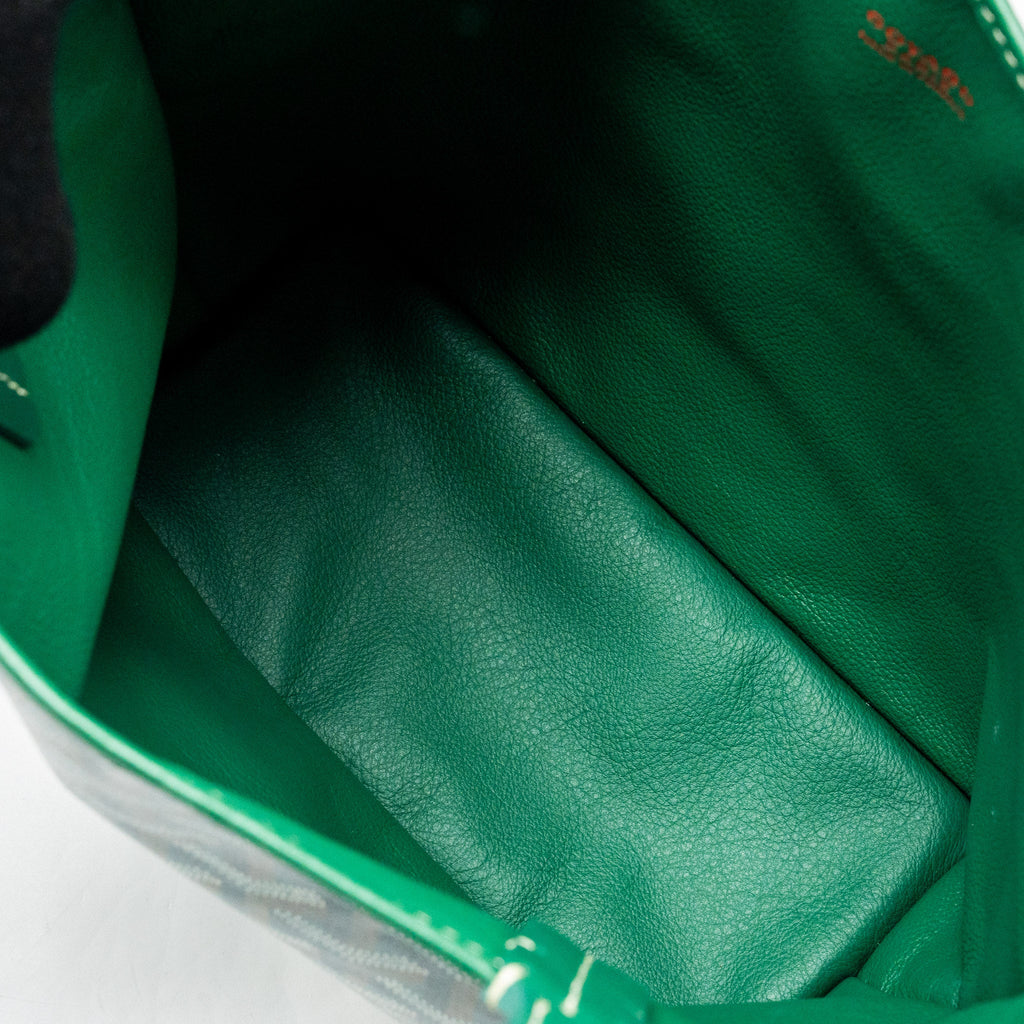 GOYARD MINI ANJOU TOTE BAG GOYARDLINE CANVAS/LEATHER GREEN SHW