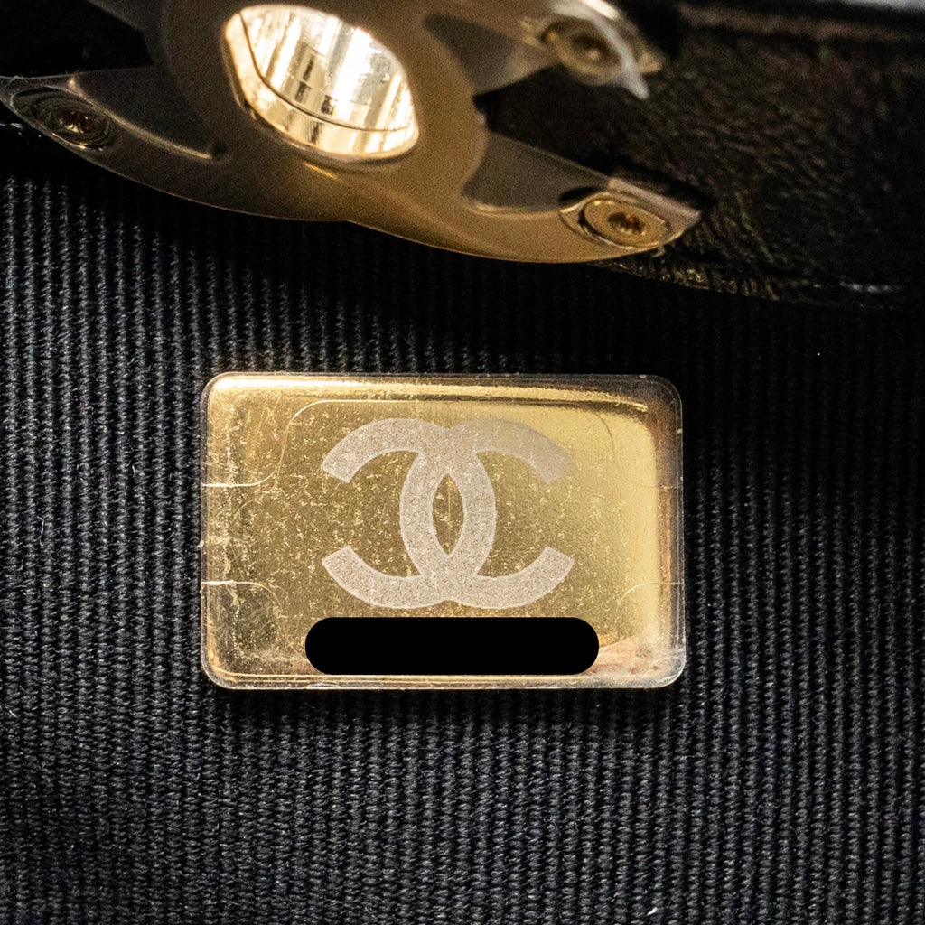 CHANEL MINI 31 BAG SHINY LAMBSKIN BLACK LGHW (MICROCHIP)