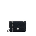 CHANEL VINTAGE MEDIUM SINGLE FLAP BAG FABRIC BLACK SHW
