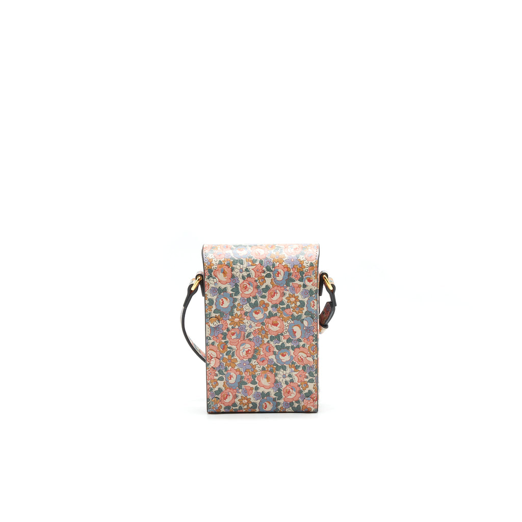 GUCCI LIBERTY FLORAL MINI BAG IN LIGHT PINK AND BLUE
