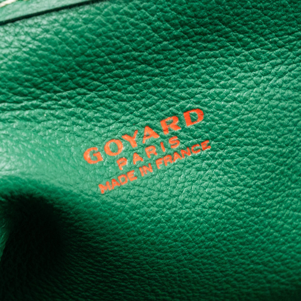GOYARD MINI ANJOU TOTE BAG GOYARDLINE CANVAS/LEATHER GREEN SHW