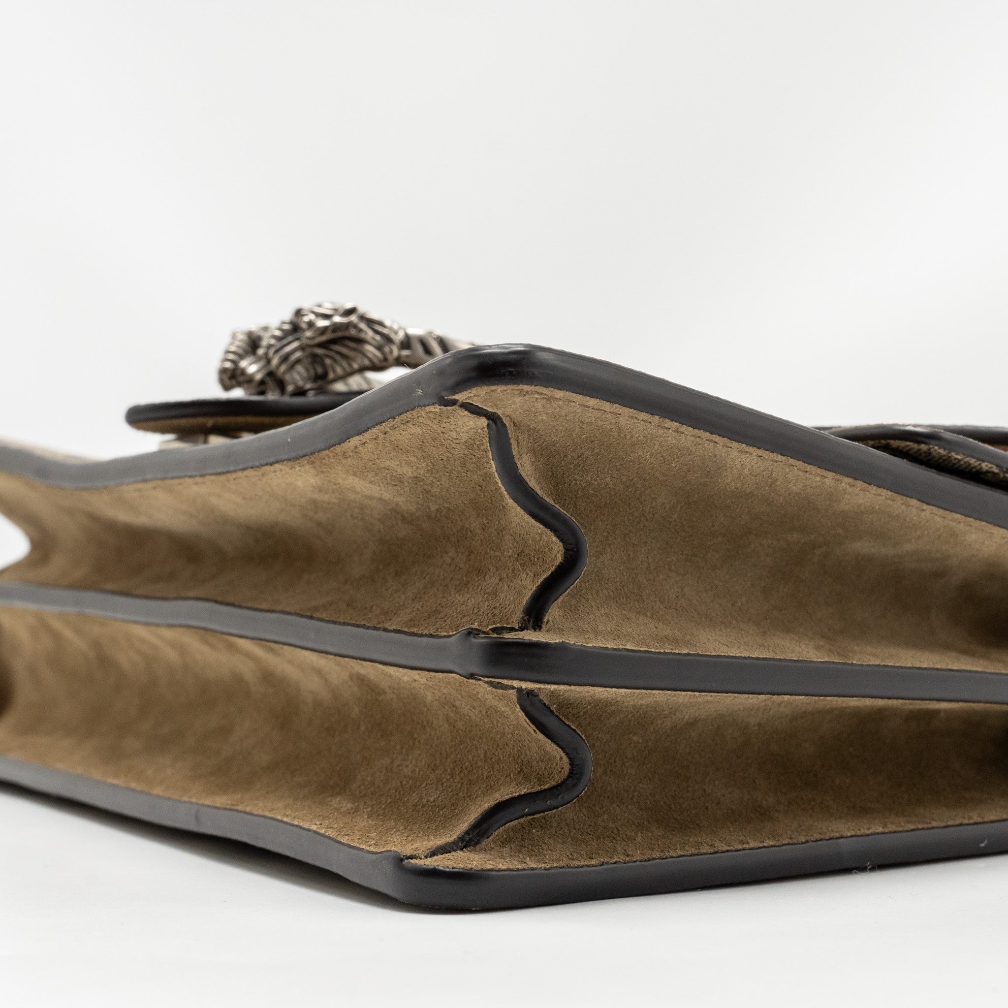 GUCCI DIONYSUS FLAP BAG SUEDE LEATHER / CANVAS BEIGE SHW
