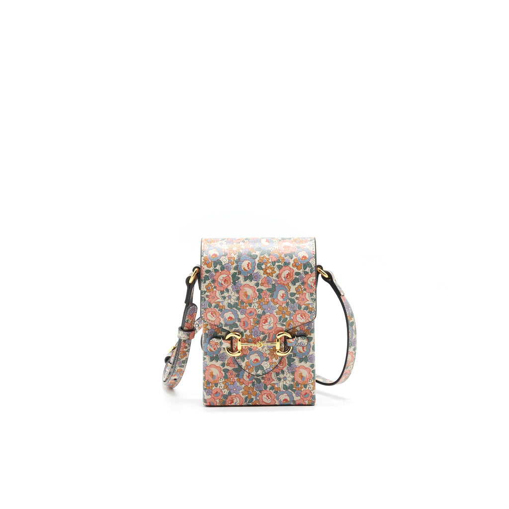 GUCCI LIBERTY FLORAL MINI BAG IN LIGHT PINK AND BLUE