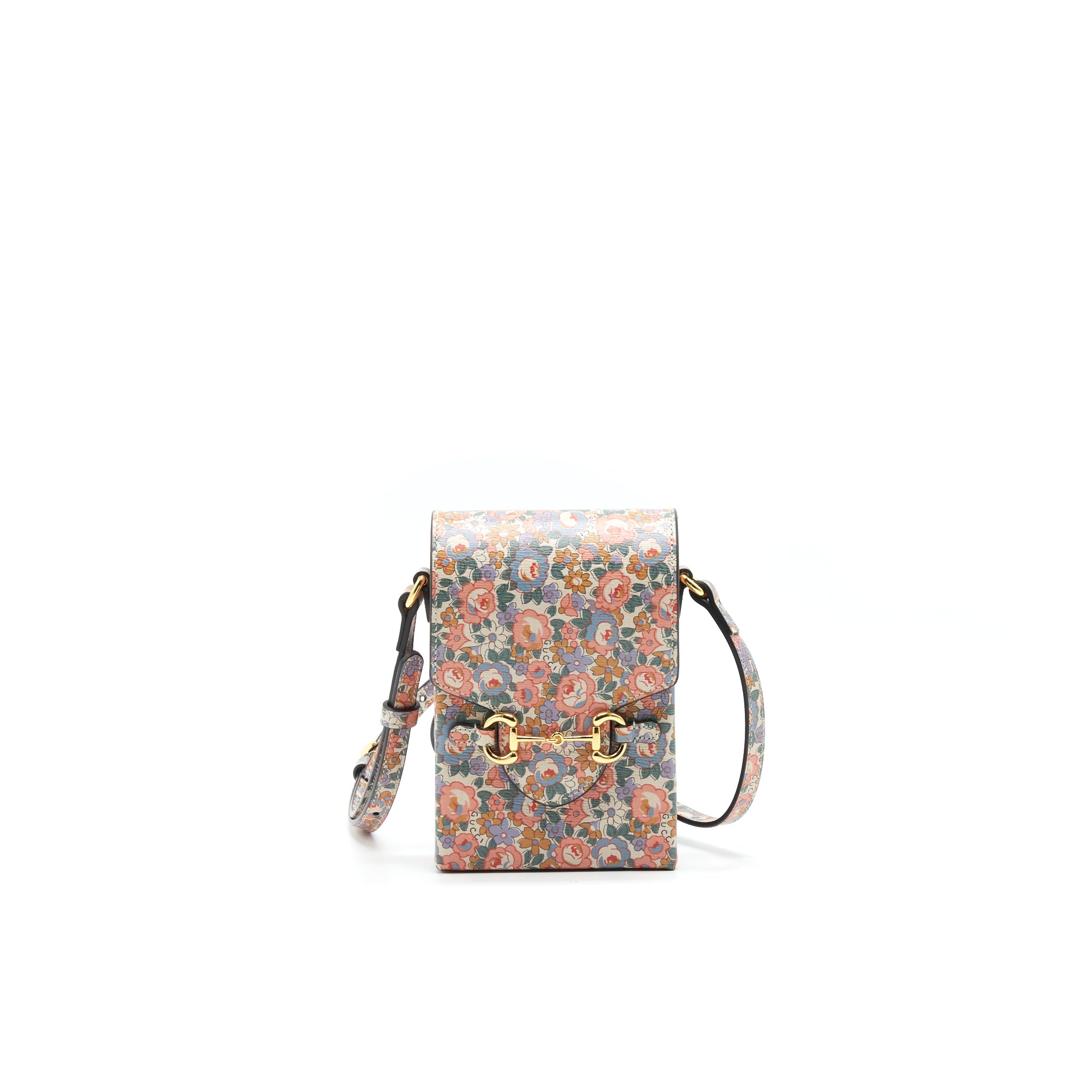 GUCCI LIBERTY FLORAL MINI BAG IN LIGHT PINK AND BLUE