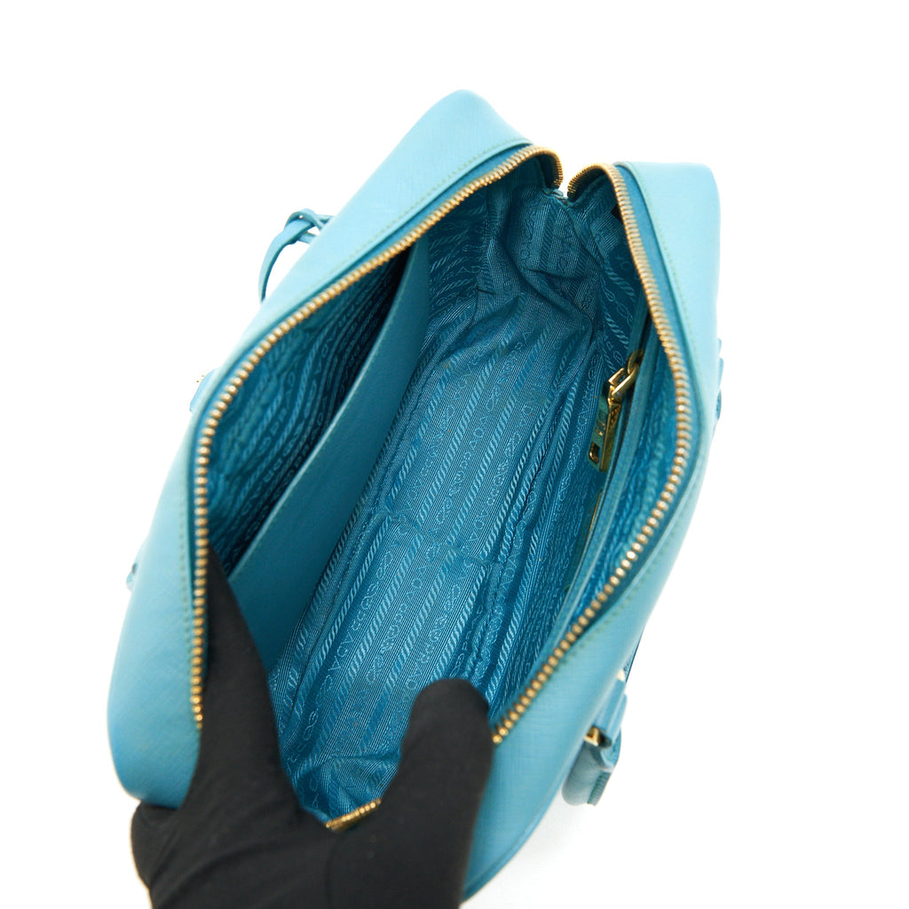 PRADA SAFFIANO TOP-HANDLE BAG BLUE