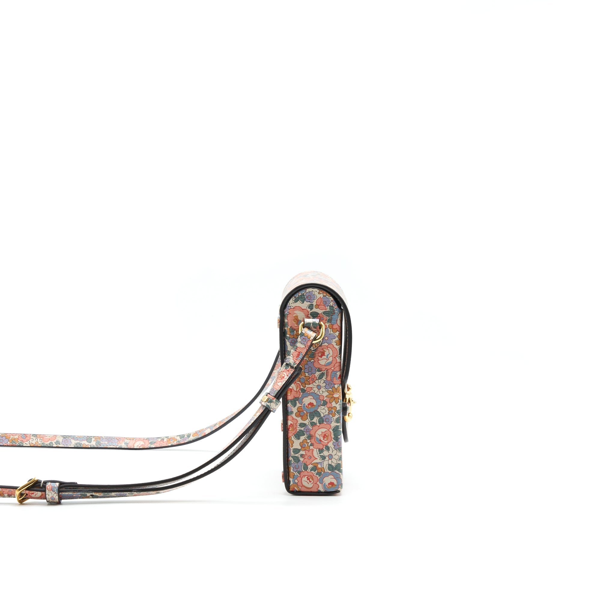 GUCCI LIBERTY FLORAL MINI BAG IN LIGHT PINK AND BLUE