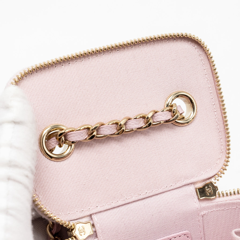 CHANEL MINI VANITY WITH CHAIN CAVIAR PINK LGHW