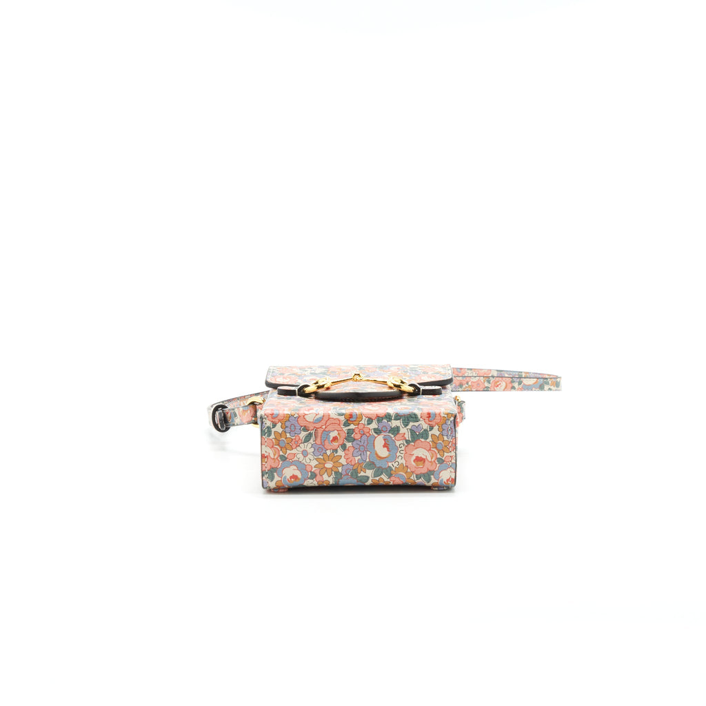 GUCCI LIBERTY FLORAL MINI BAG IN LIGHT PINK AND BLUE