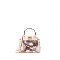 FENDI MINI PEEKABOO SEQUIN/LEATHER LIGHT PINK WITH PINK HARDWARE