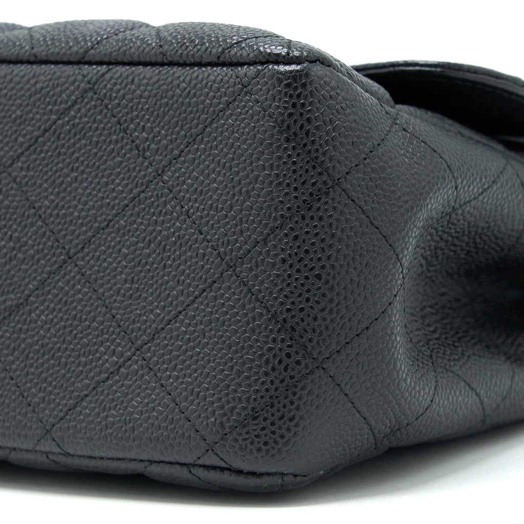 CHANEL CLASSIC JUMBO DOUBLE FLAP BAG CAVIAR BLACK GHW