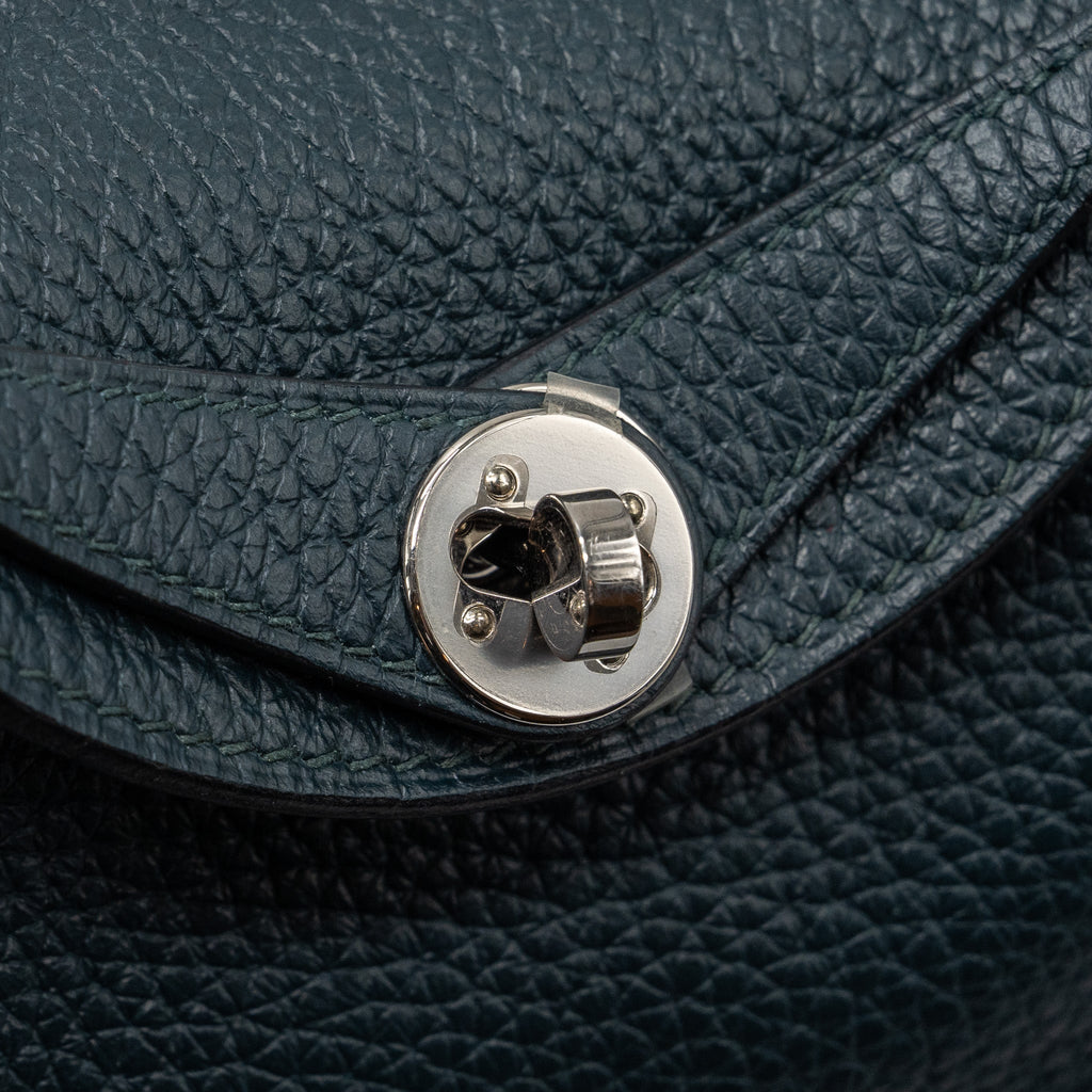 HERMES MINI LINDY CLEMENCE VERT CYPRES SHW