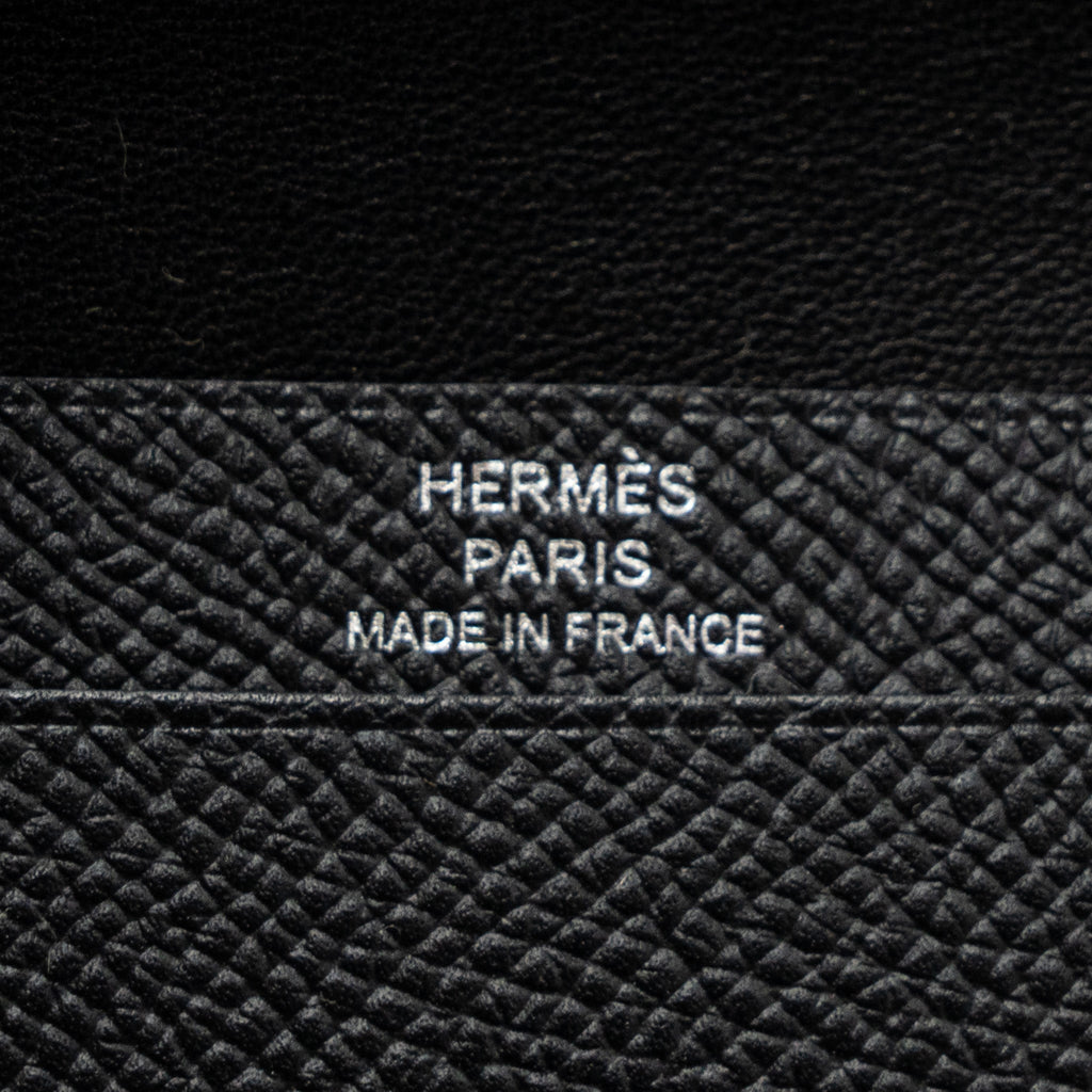 HERMES BEARN CARD HOLDER EPSOM SO BLACK WITH BLACK HARDWARE