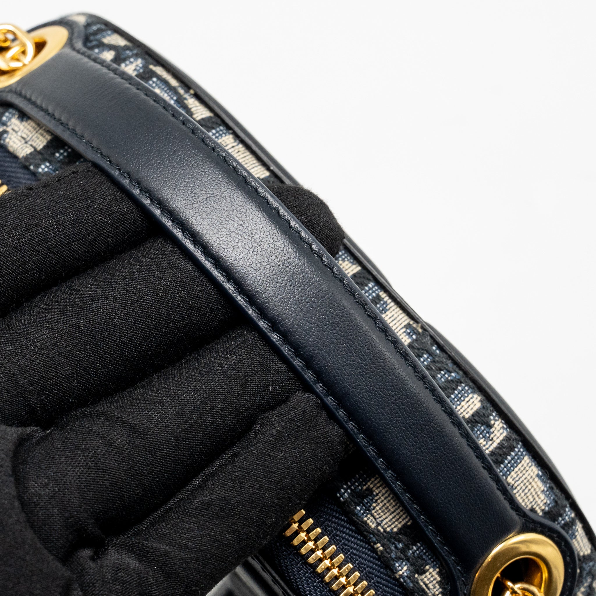 DIOR CD SIGNATURE OVAL CAMERA BAG OBLIQUE JACQUARD BLUE GHW