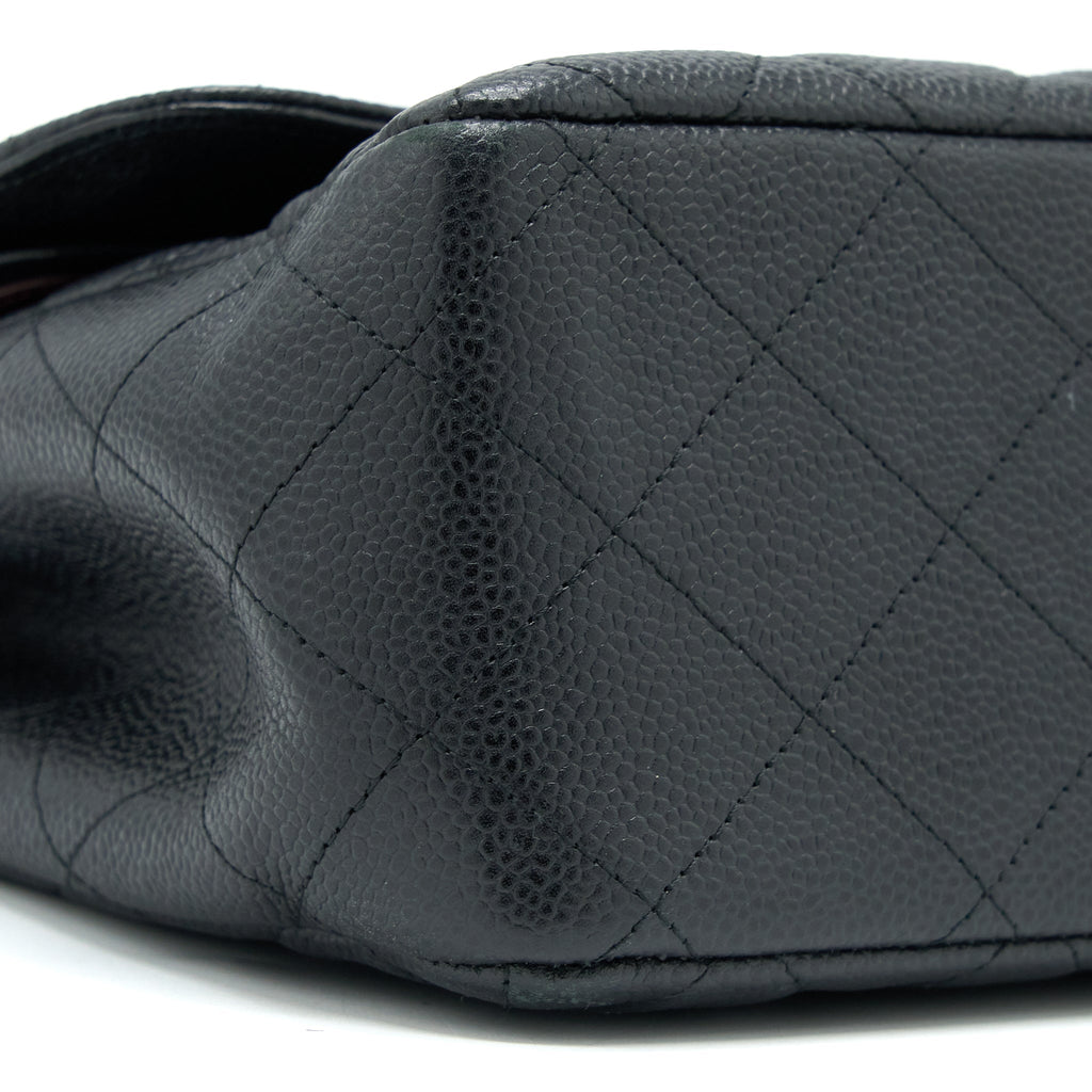 CHANEL CLASSIC JUMBO DOUBLE FLAP BAG CAVIAR BLACK GHW