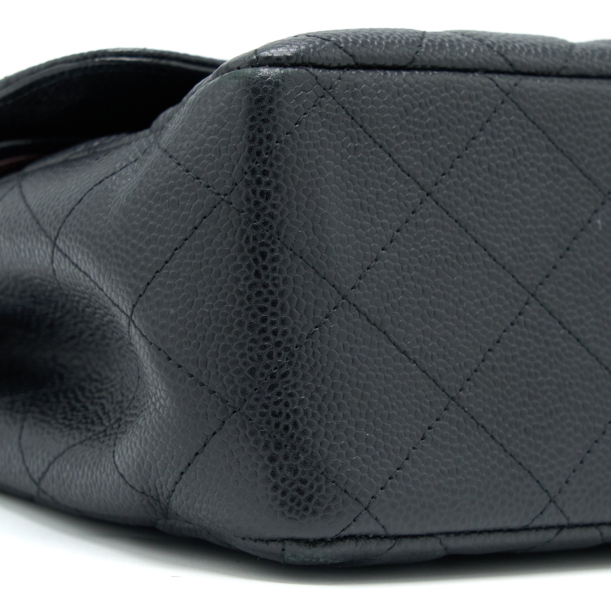 CHANEL CLASSIC JUMBO DOUBLE FLAP BAG CAVIAR BLACK GHW