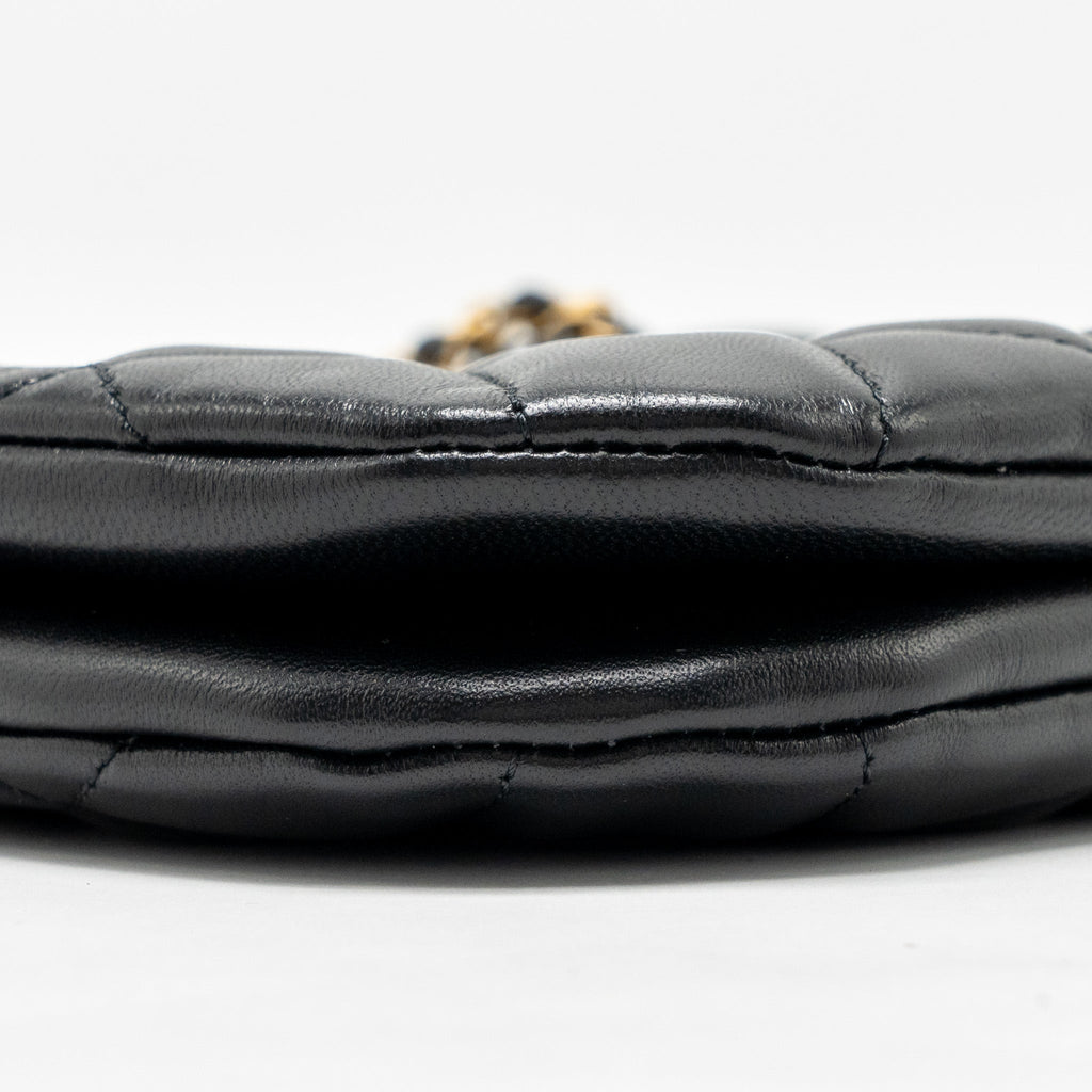 CHANEL 24C QUILTED SMALL MESSENGER BAG BLACK LAMBSKIN GHW (MICROCHIP)