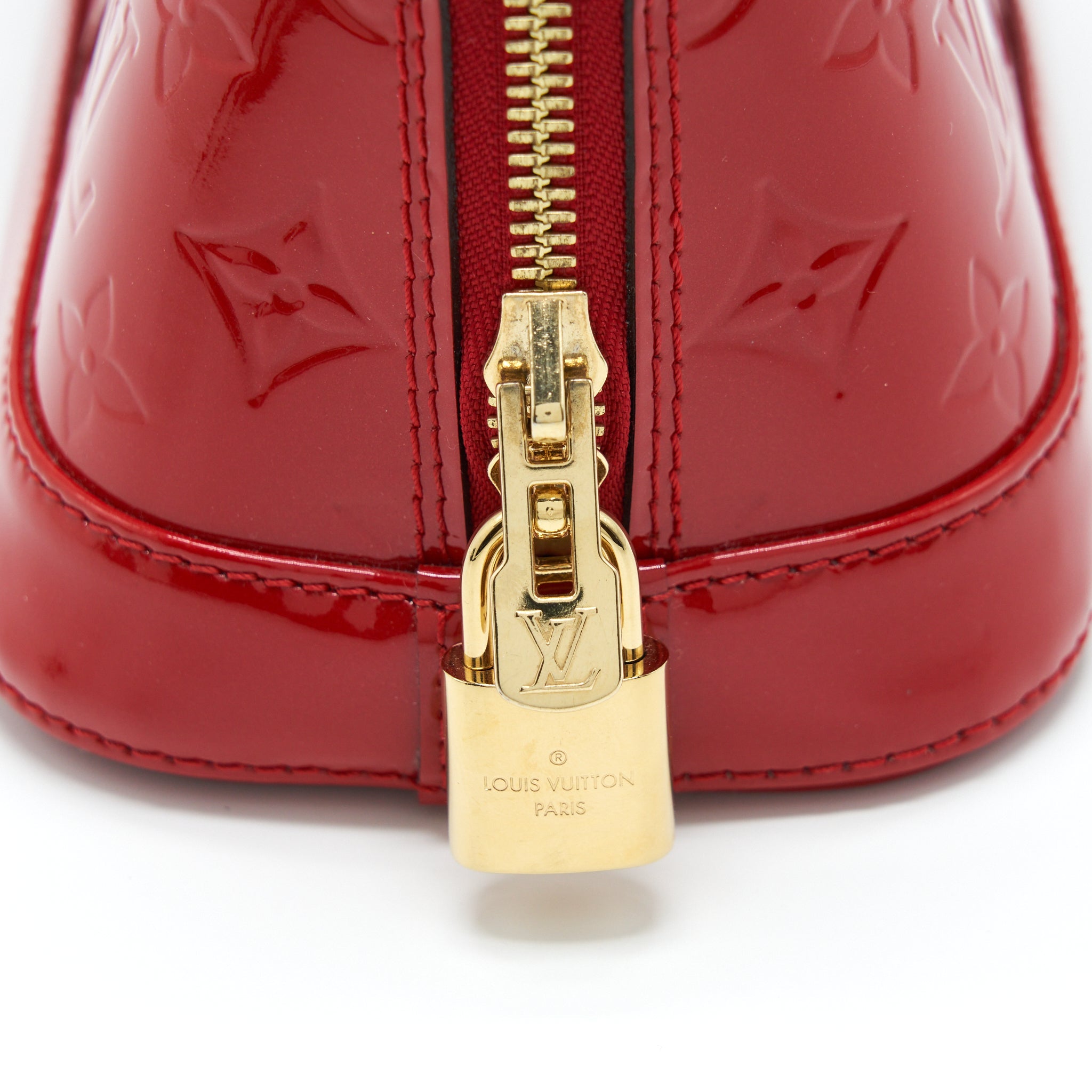 LOUIS VUITTON ALMA BB PATENT RED WITH GHW