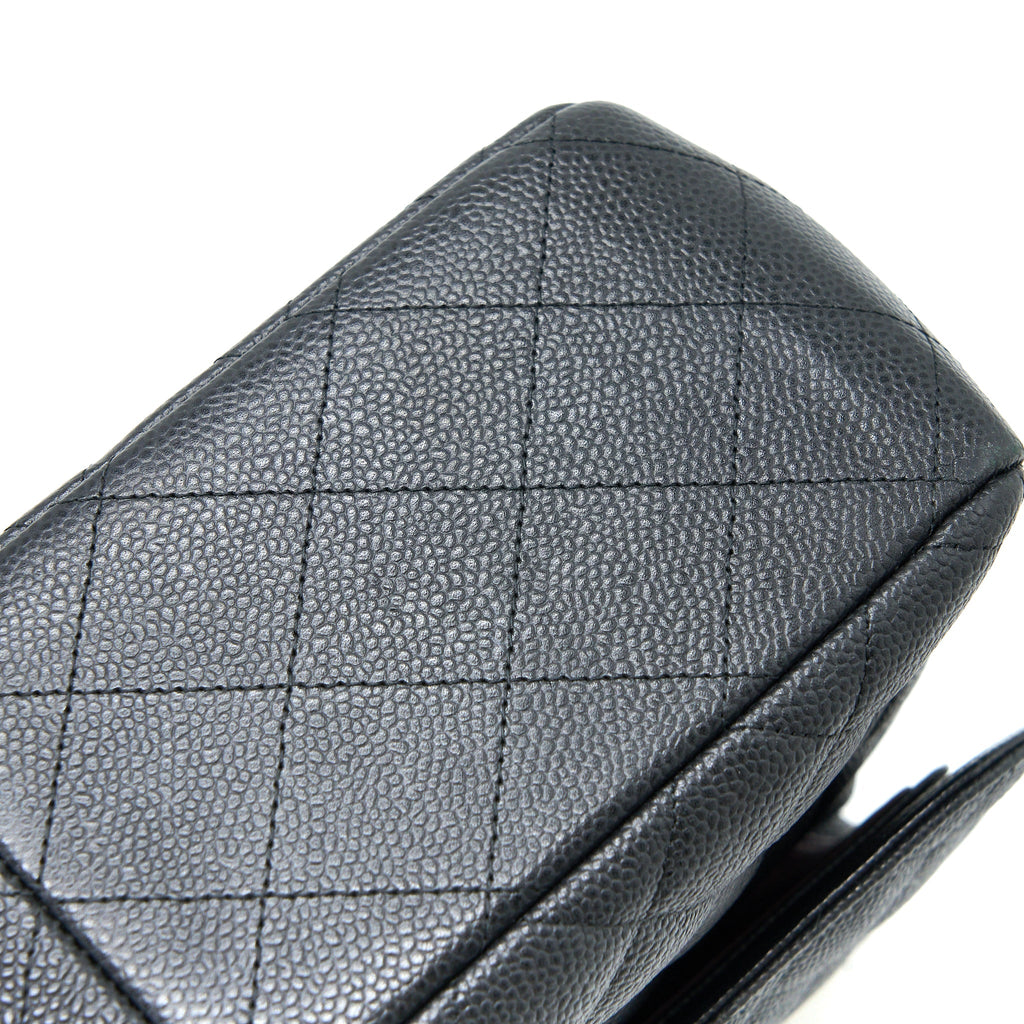 CHANEL CLASSIC JUMBO DOUBLE FLAP BAG CAVIAR BLACK GHW