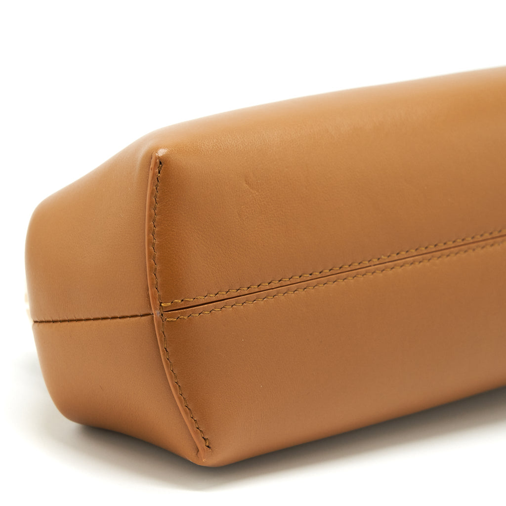 FENDI FIRST SMALL POUCH LAMBSKIN CARAMEL GHW