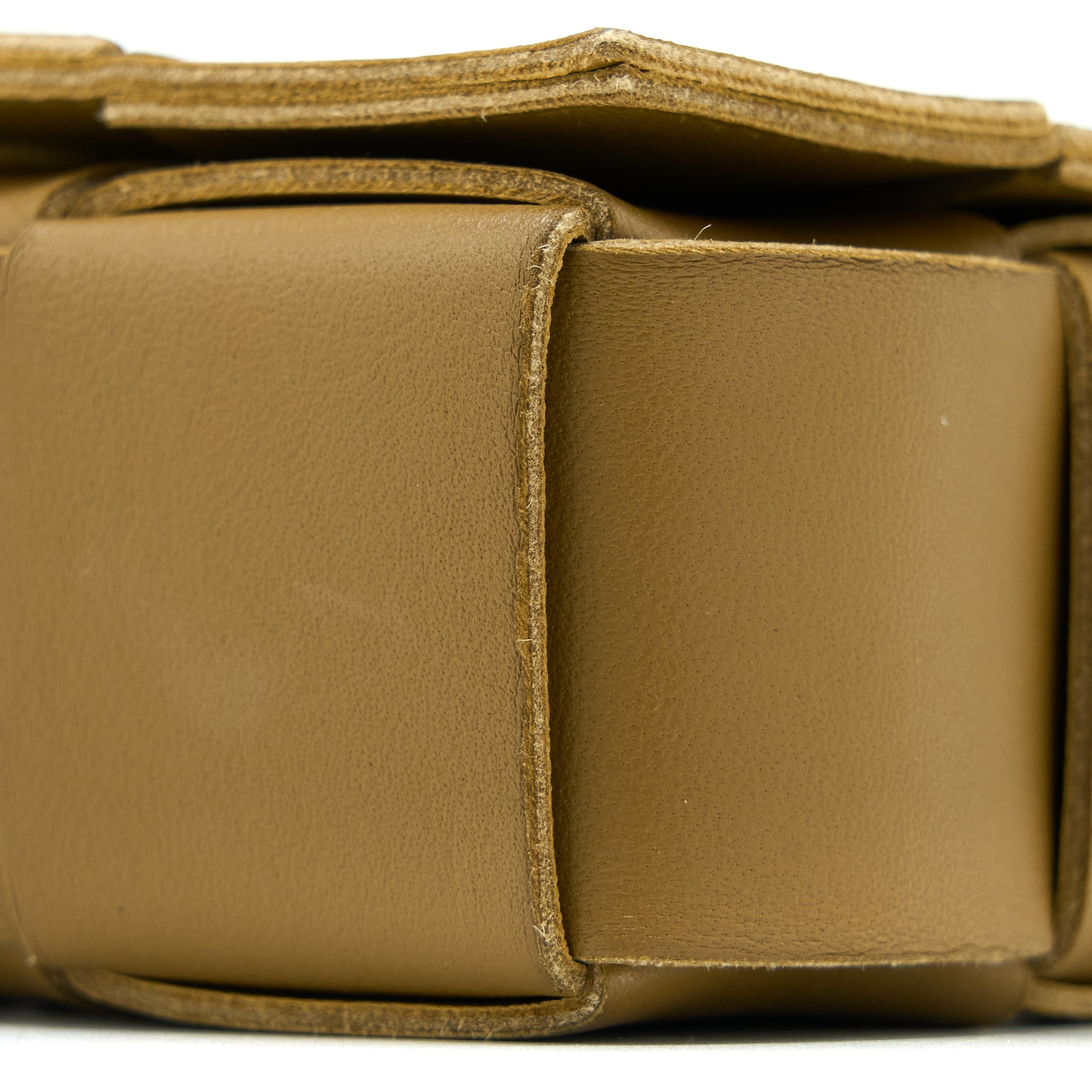 BOTTEGA VENETTA MINI CASSETTE CROSSBODY BAG OLIVE BROWN LGHW