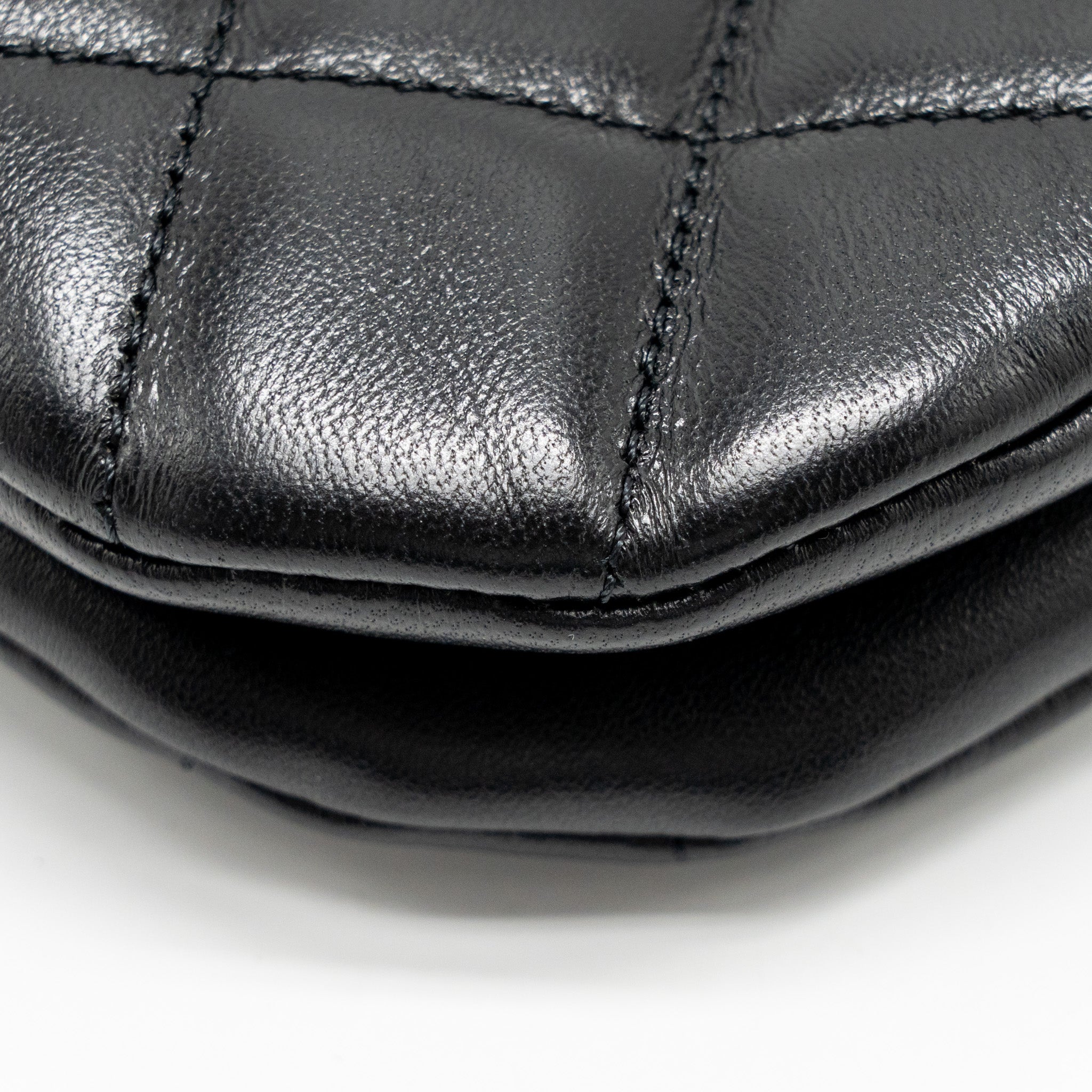 CHANEL 24C QUILTED SMALL MESSENGER BAG BLACK LAMBSKIN GHW (MICROCHIP)