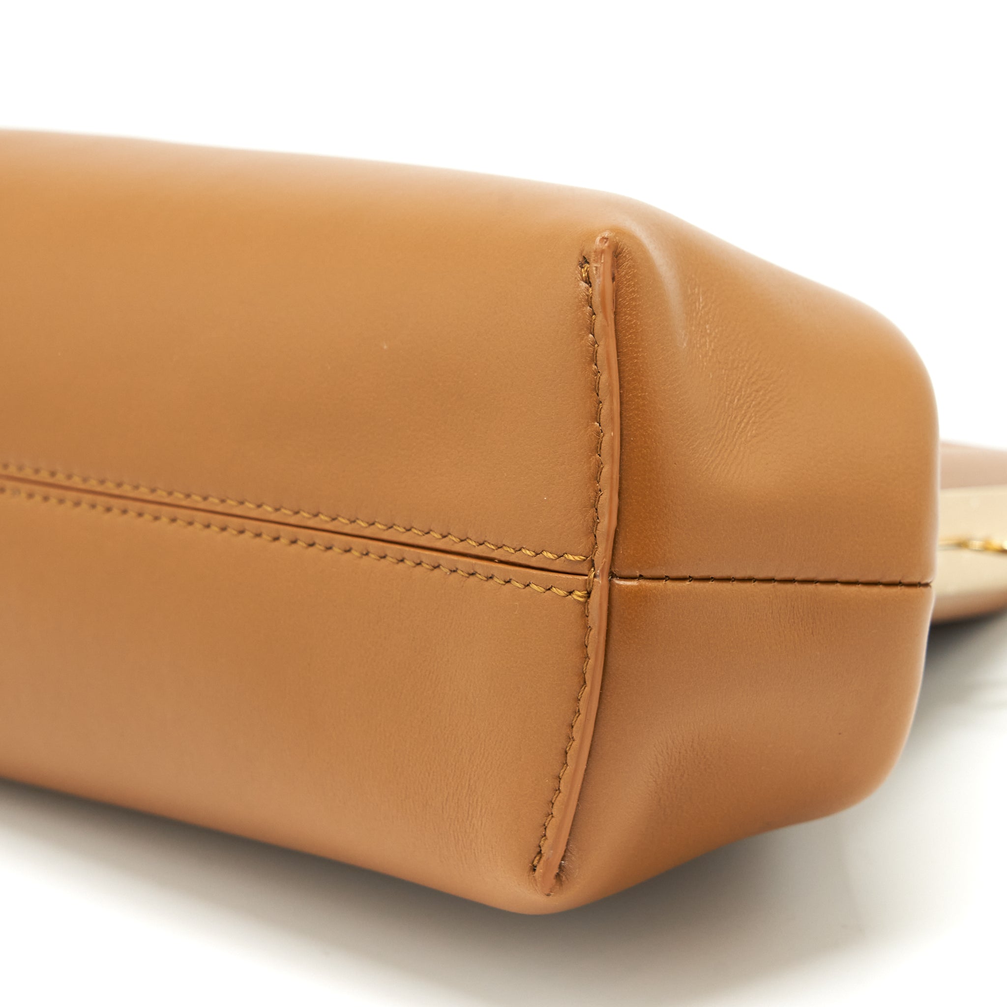 FENDI FIRST SMALL POUCH LAMBSKIN CARAMEL GHW