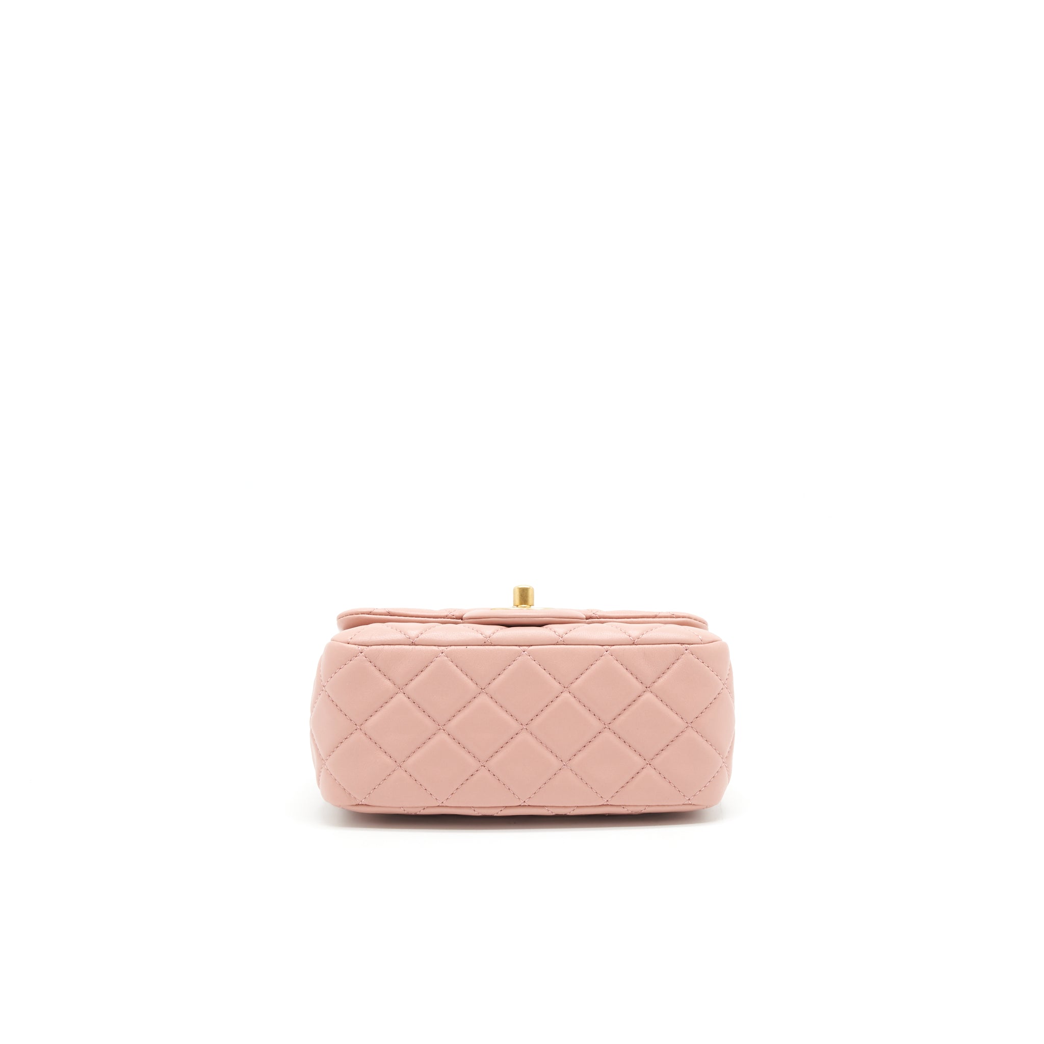 CHANEL 21B LIGHT PINK PEARL CRUSH MINI SQUARE FLAP BAG GHW
