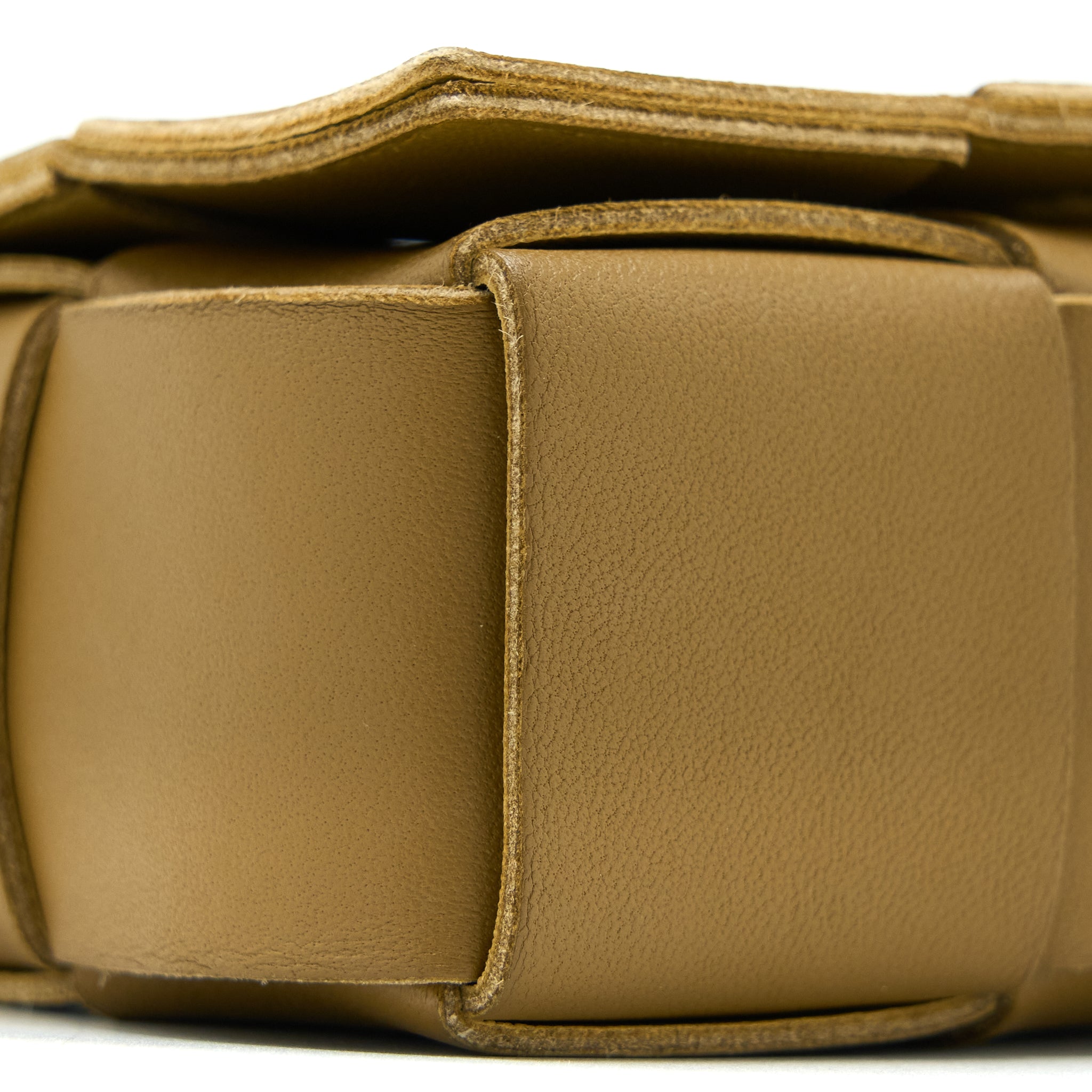 BOTTEGA VENETTA MINI CASSETTE CROSSBODY BAG OLIVE BROWN LGHW