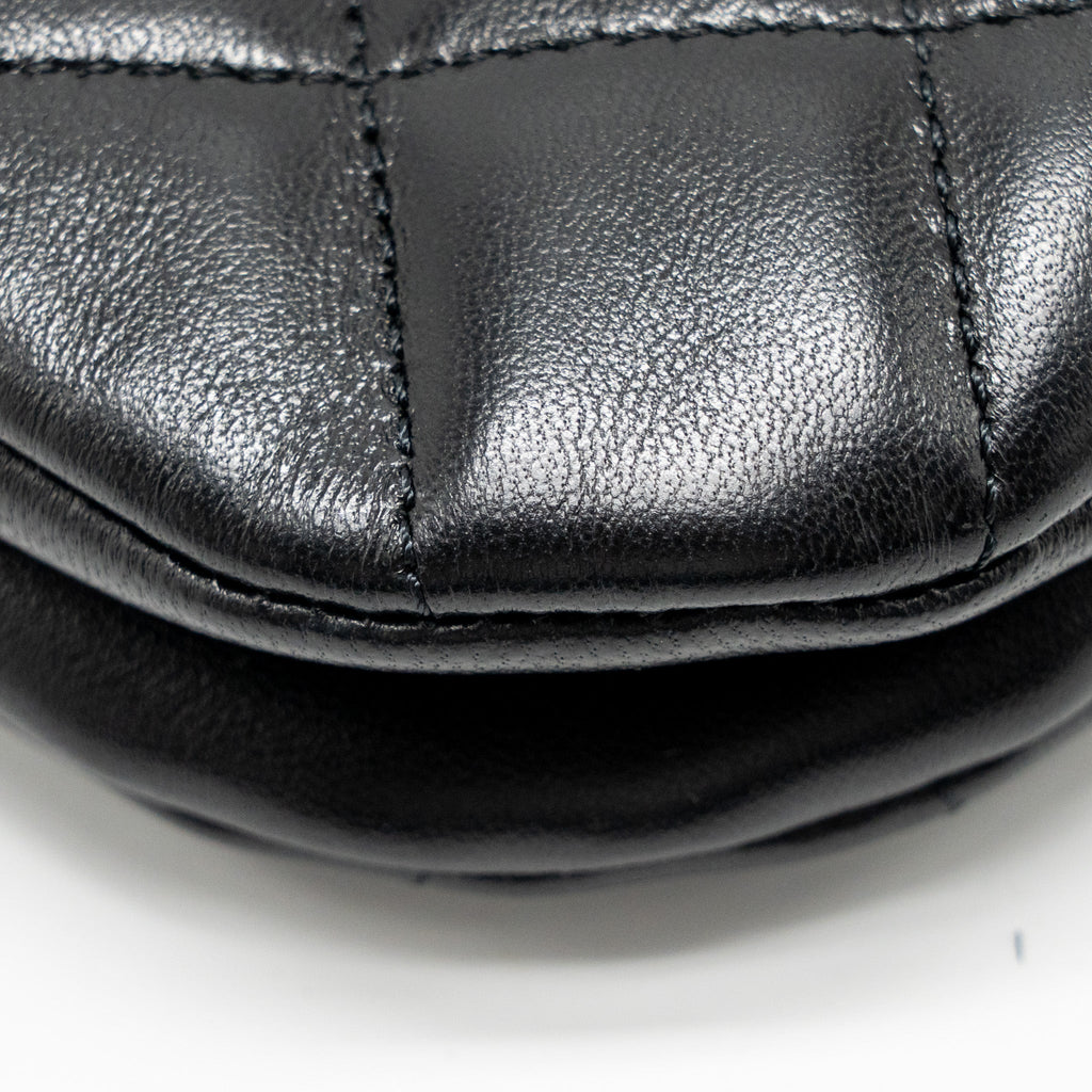 CHANEL 24C QUILTED SMALL MESSENGER BAG BLACK LAMBSKIN GHW (MICROCHIP)