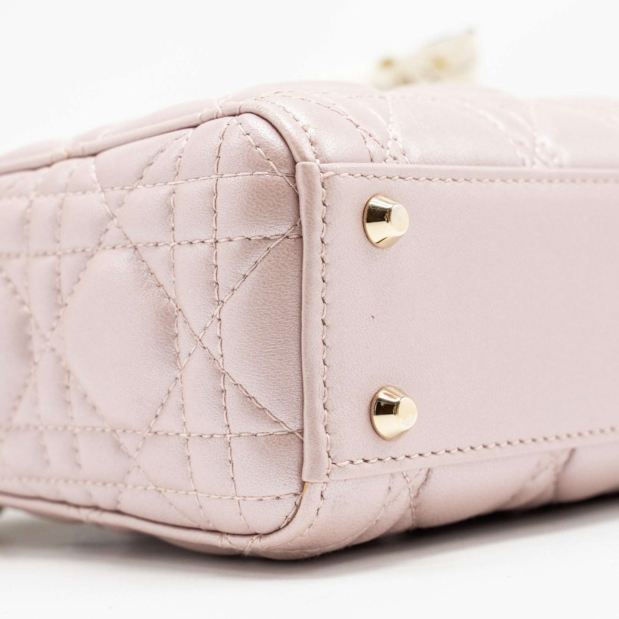 DIOR MINI LADY DIOR LAMBSKIN LOTUS PINK LGHW