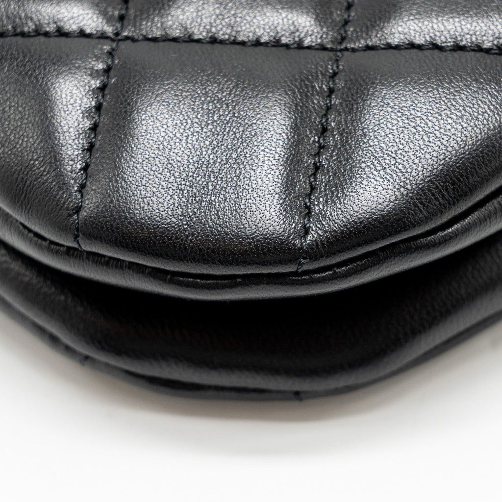 CHANEL 24C QUILTED SMALL MESSENGER BAG BLACK LAMBSKIN GHW (MICROCHIP)