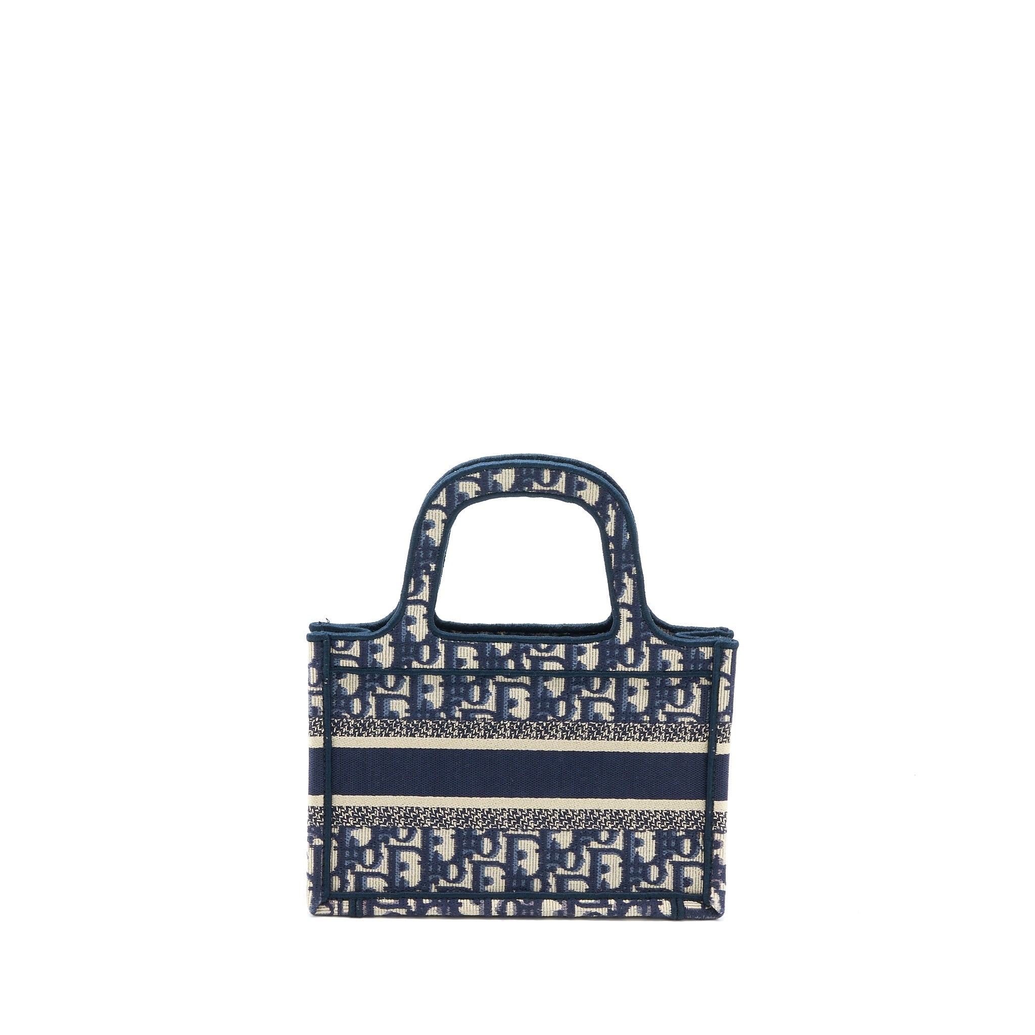 DIOR MINI BOOK TOTE BLUE OBLIQUE EMBROIDERY