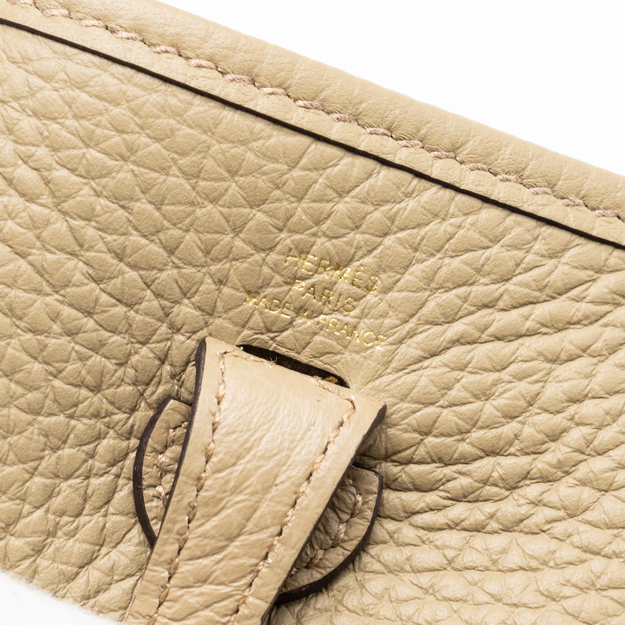 HERMES MINI EVELYNE CLEMENCE BEIGE MARFA GHW