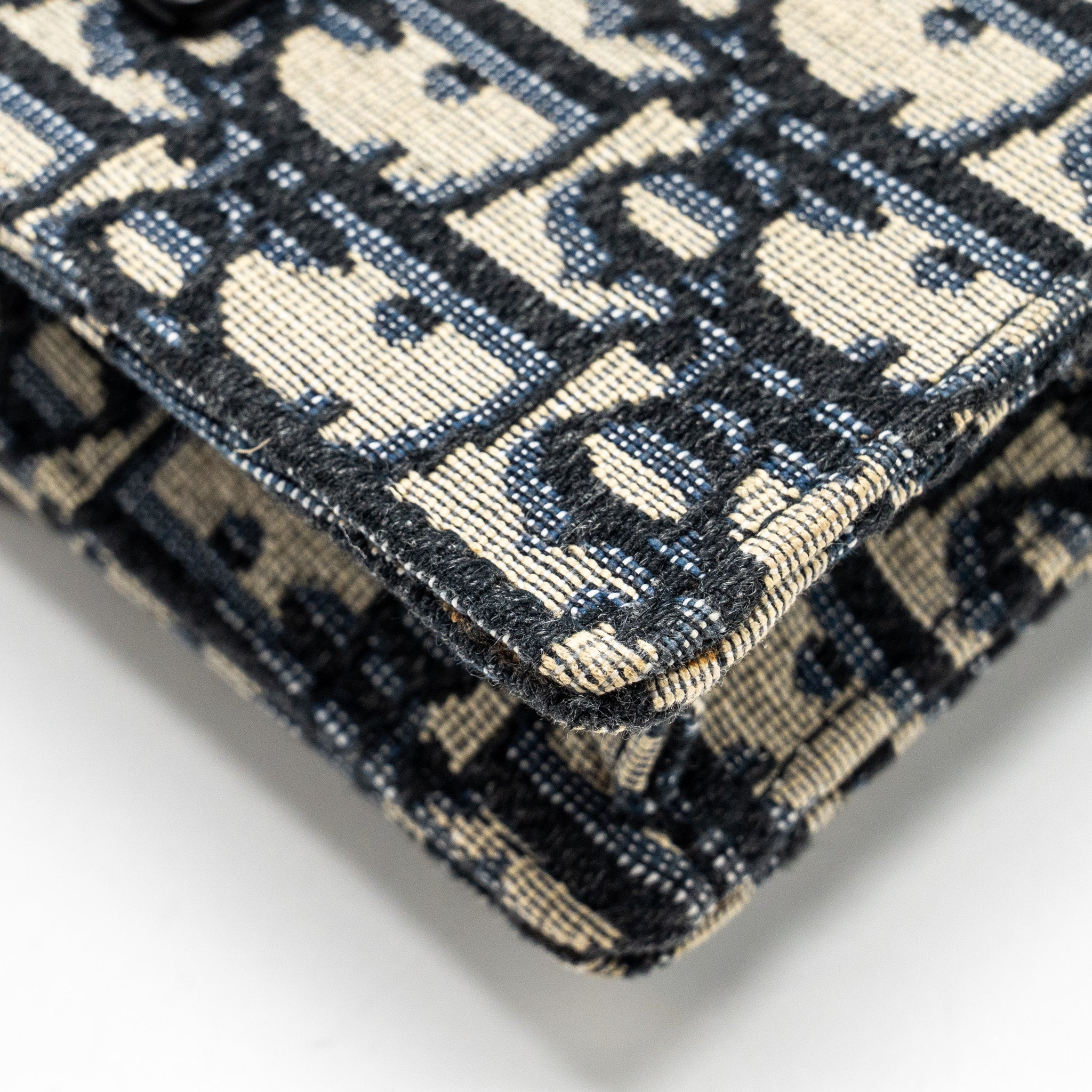 DIOR SADDLE BELT POUCH OBLIQUE JACQUARD CANVAS BLUE GHW